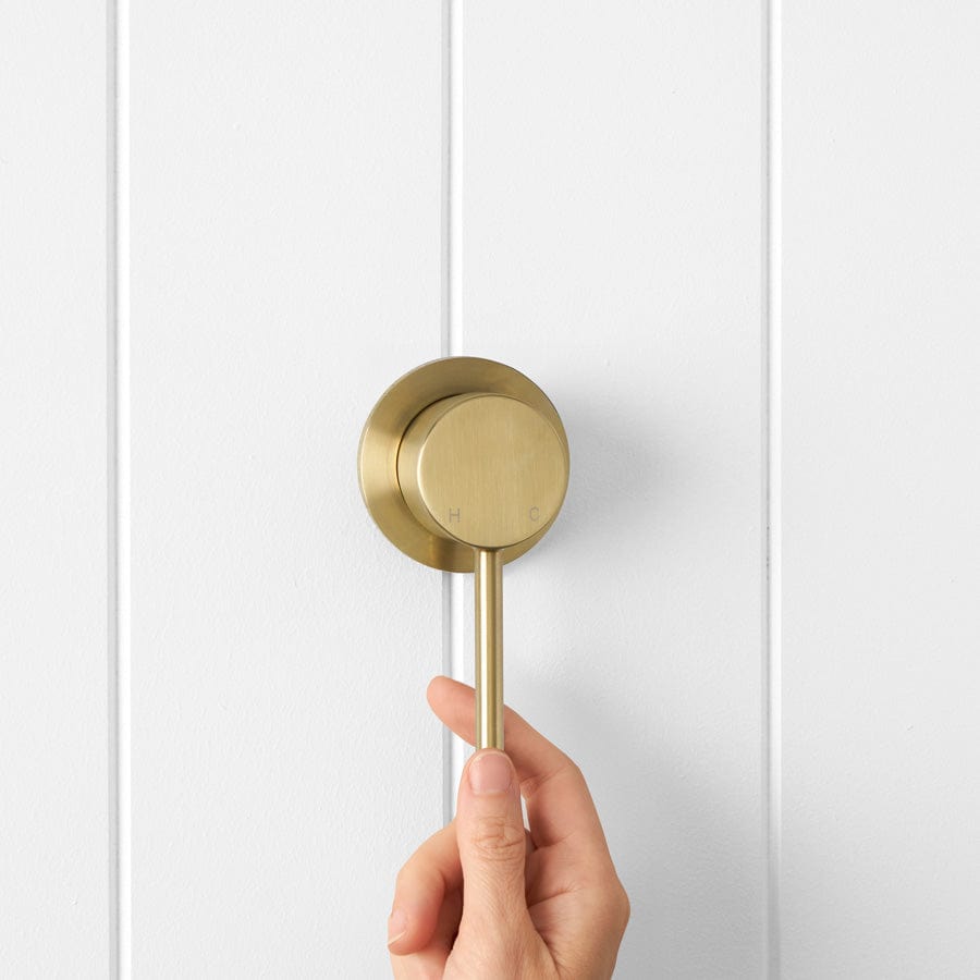 Sydney Wall Mixer Faucet in Brushed Brass Finish - Perfect for Modern Bathroom and Kitchen Sink Installation