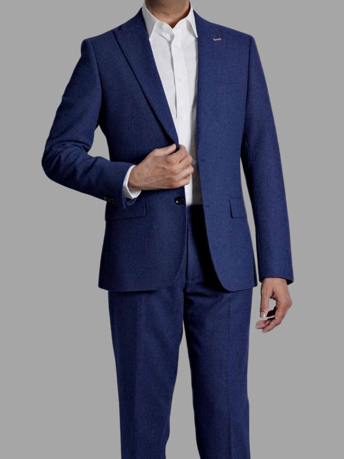 Harry Brown Ralph Tweed Navy 3 Piece Suit for Men | Premium Wool Blend Business Formal Attire | Perfect for Weddings, Office Meetings & Special Occasions