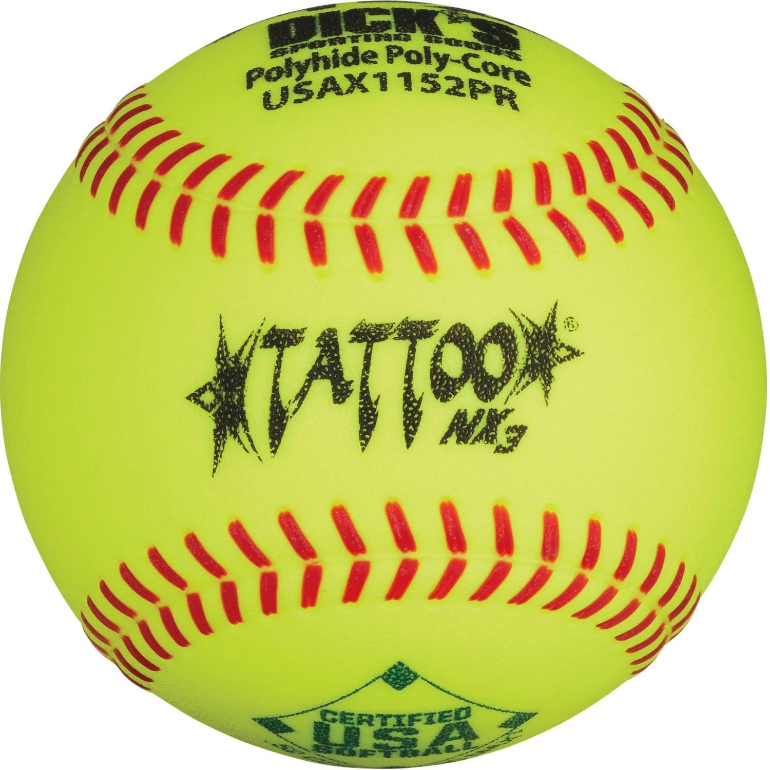 AD Starr Tattoo NX3 52/300 USA/ASA 11 Slowpitch Softballs - USSSA Approved for Competitive Play & Practice - Perfect for League Games, Tournaments & Training Sessions