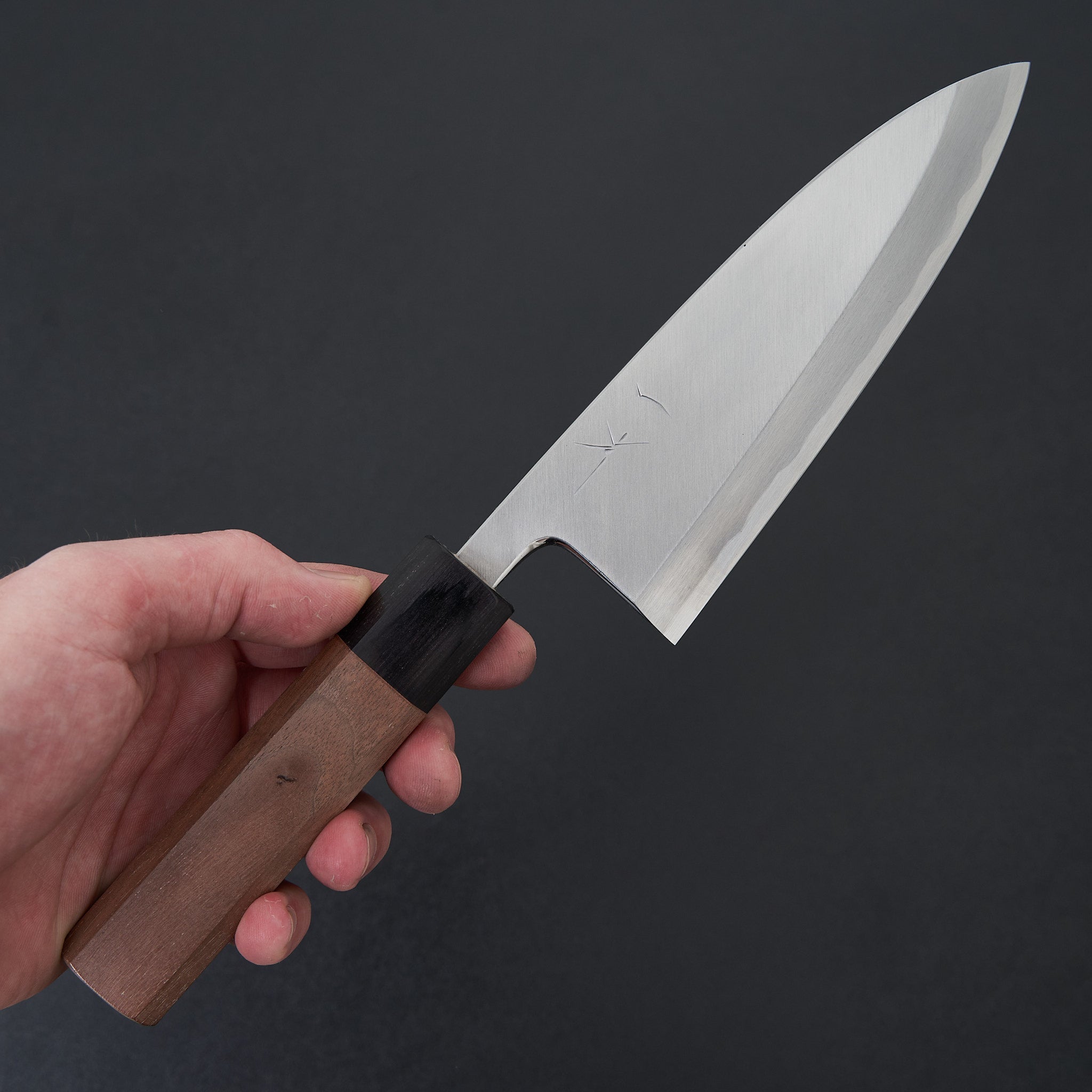 Hitohira Kikuchiyo Manzo White #3 Deba Knife 150mm - Japanese Walnut Handle with Saya - Professional Sushi & Fish Fillet Knife for Chefs