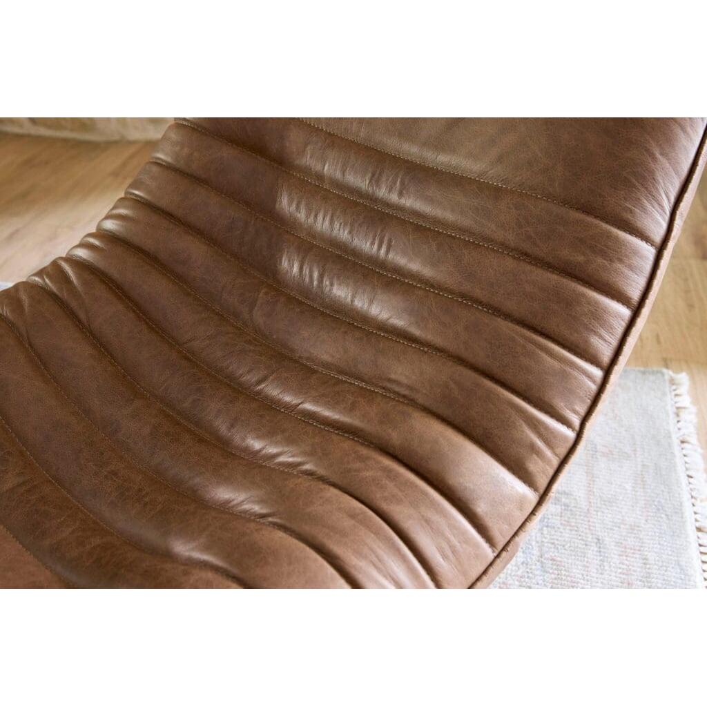 Cyan Design 11805 Eduarda Arm Chair in Medium Brown Distressed Leather - Elegant Vintage Style Accent Chair for Living Room, Office or Reading Nook