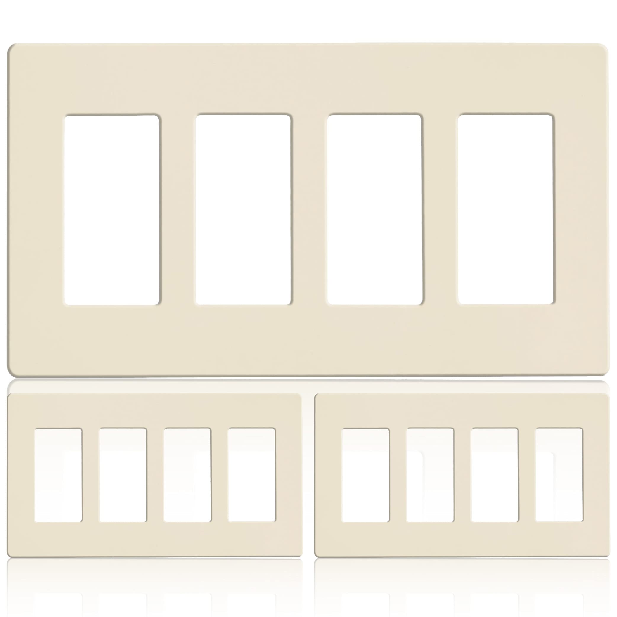 Faith 4-Gang Screwless Wall Plate Cover - Child Safe Outlet Protector, 4.68