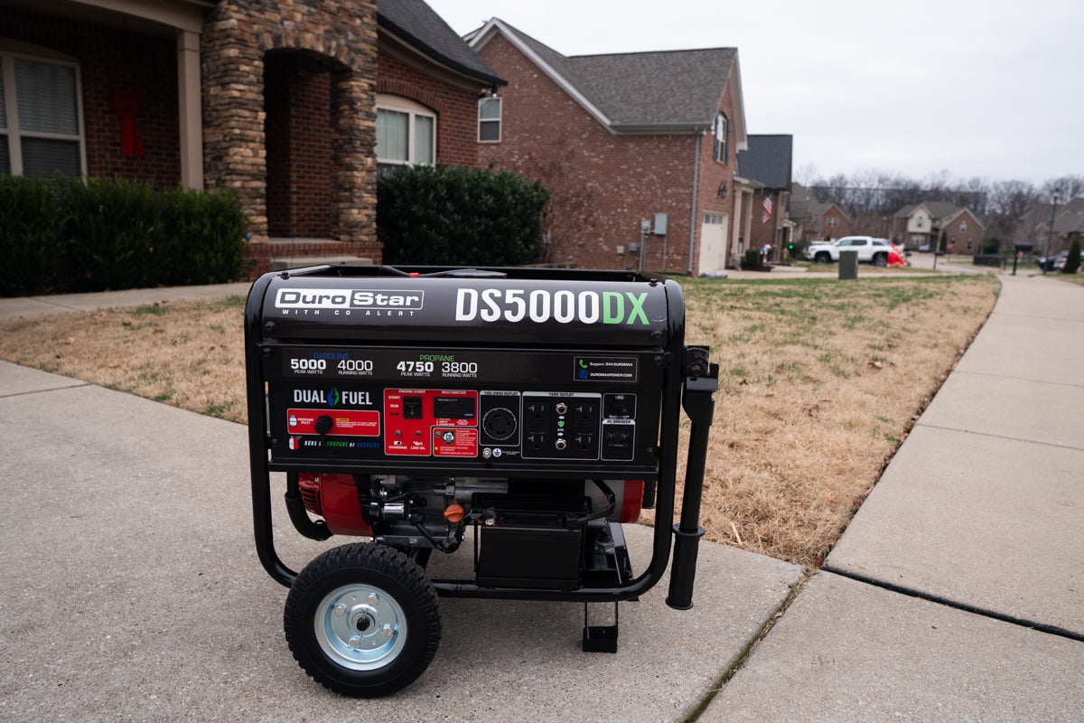 5,000 Watt Dual Fuel Portable Generator with CO Alert - Reliable Backup Power for Camping, Emergencies & Home Use