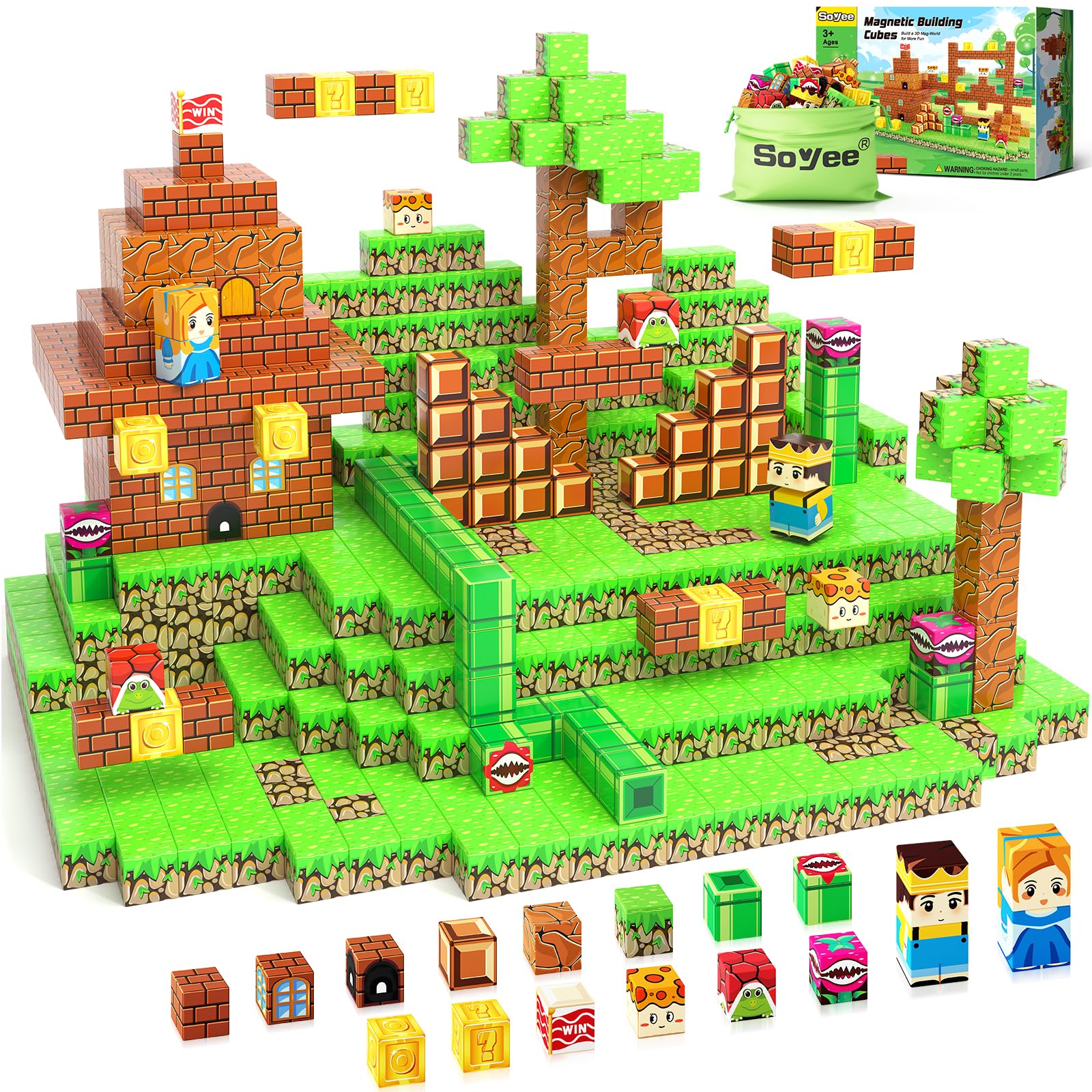 108PCS Magnetic Building Blocks STEM Toys for Kids Ages 3-12 - Educational Construction Set for Boys & Girls with 1