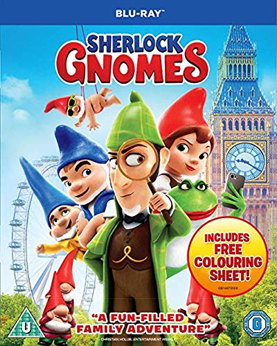 Sherlock Gnomes Blu-ray with Free Coloring Sheet - Fun Family Movie Night & Kids Activity Gift Idea