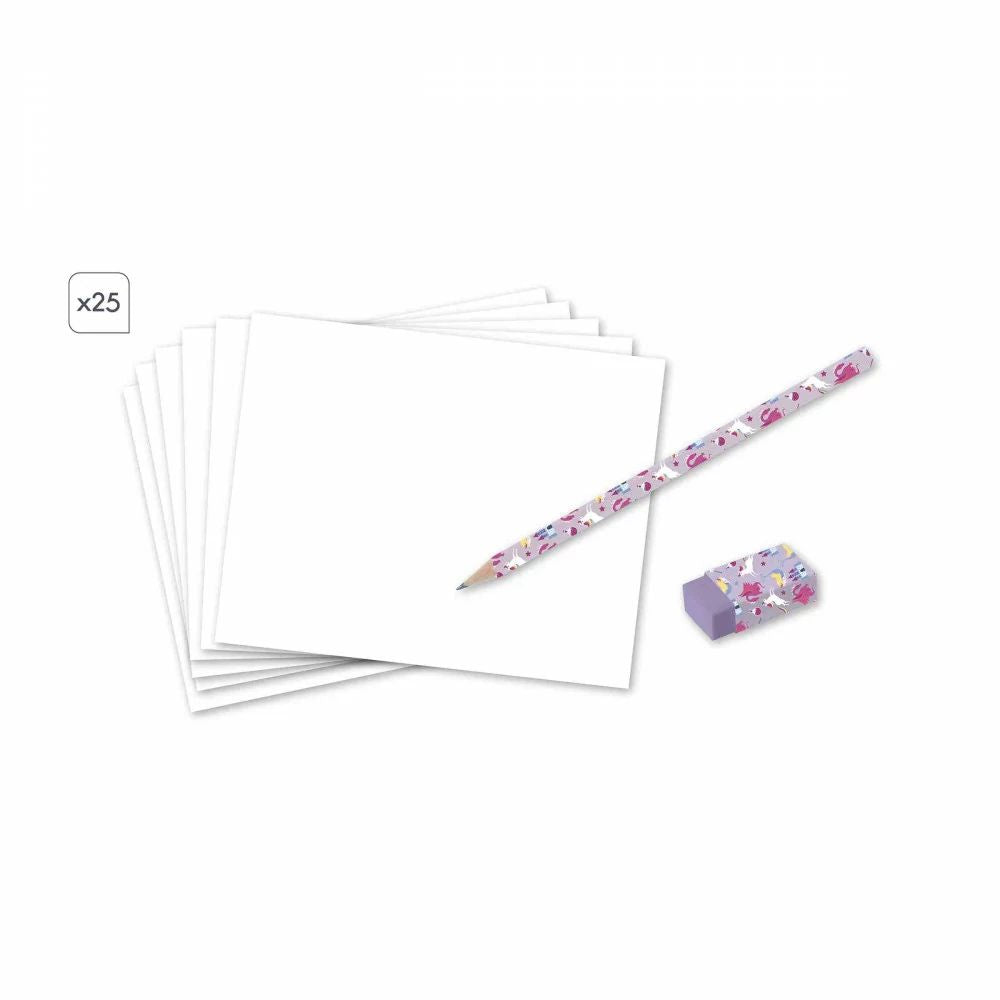 Janod Step by Step Fantasy Drawing Kit for Kids - Learn to Draw Magical Creatures | Perfect for Home, School & Creative Play