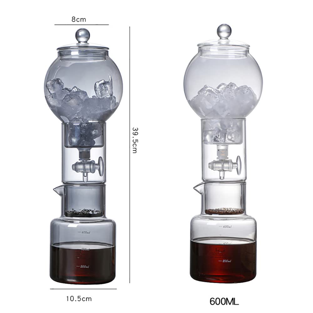 NA 600ml Glass Cold Brew Coffee Maker - Iced Drip Coffee for Home, Office & Cafe