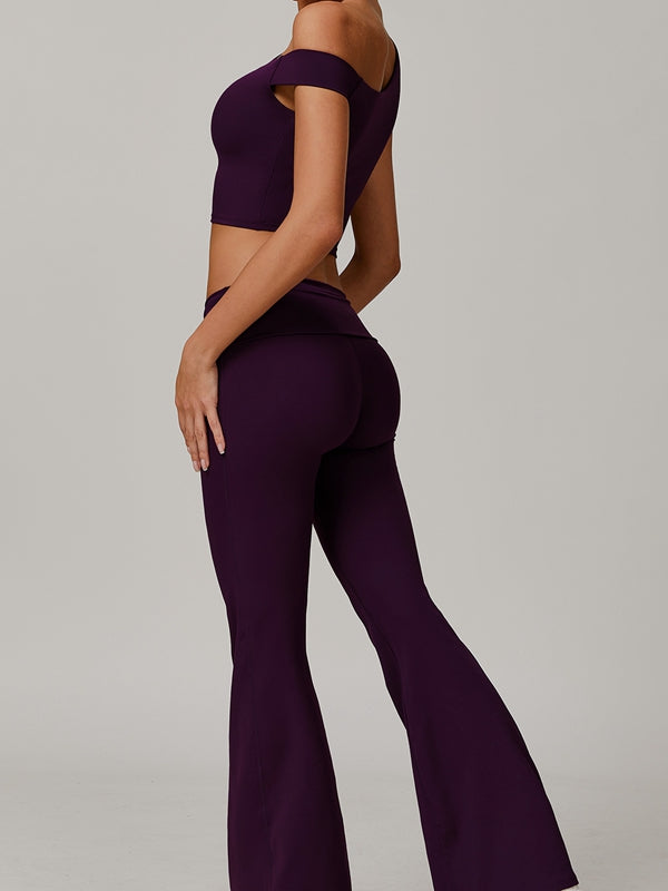ZASUWA Women's Unique Cutout High Waist Tracksuit Set - Stylish Workout Outfit for Gym, Running & Casual Wear