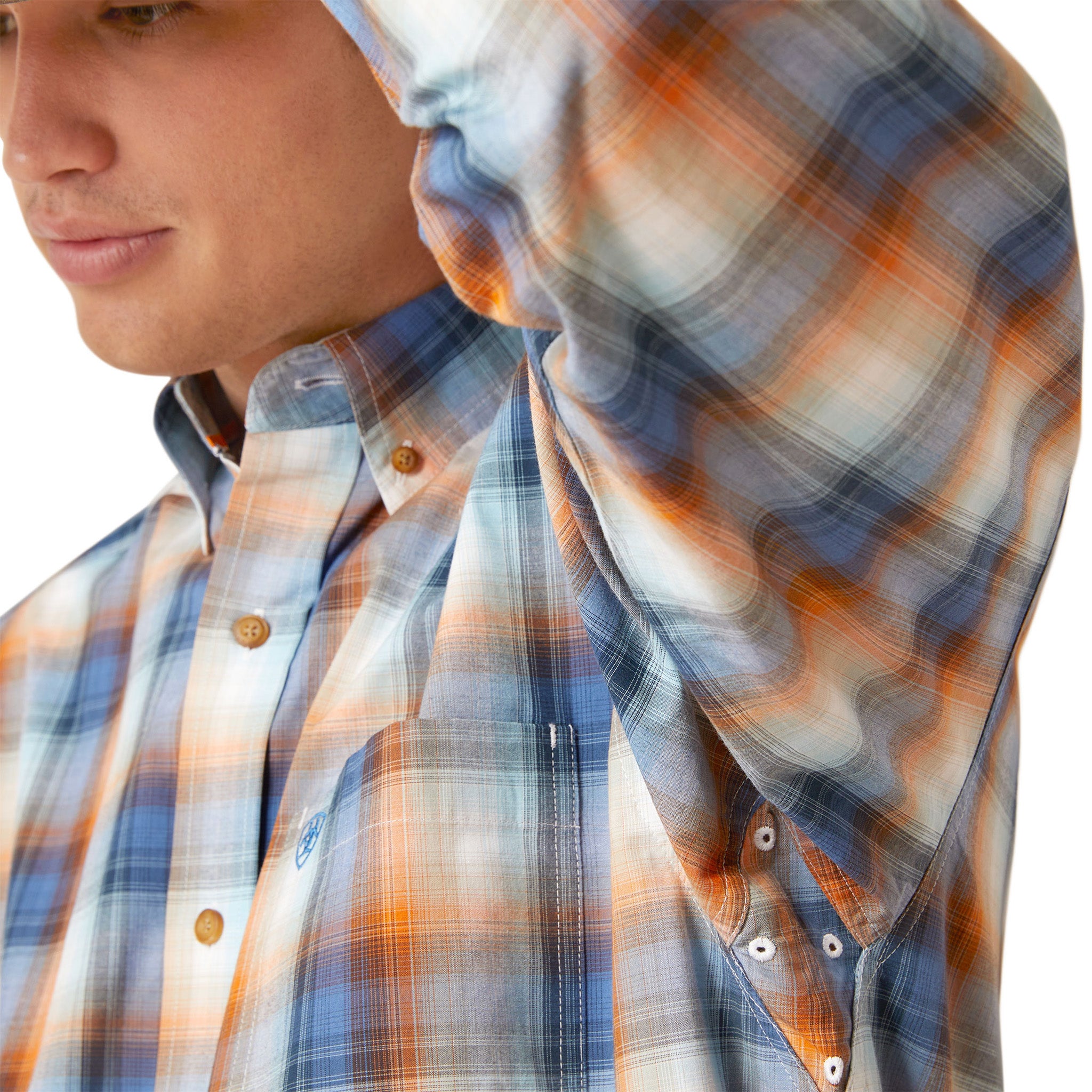Ariat Pro Series Greer Classic Fit Long Sleeve Western Shirt for Men - Durable Cowboy Work Shirt for Ranch, Rodeo & Outdoor Activities