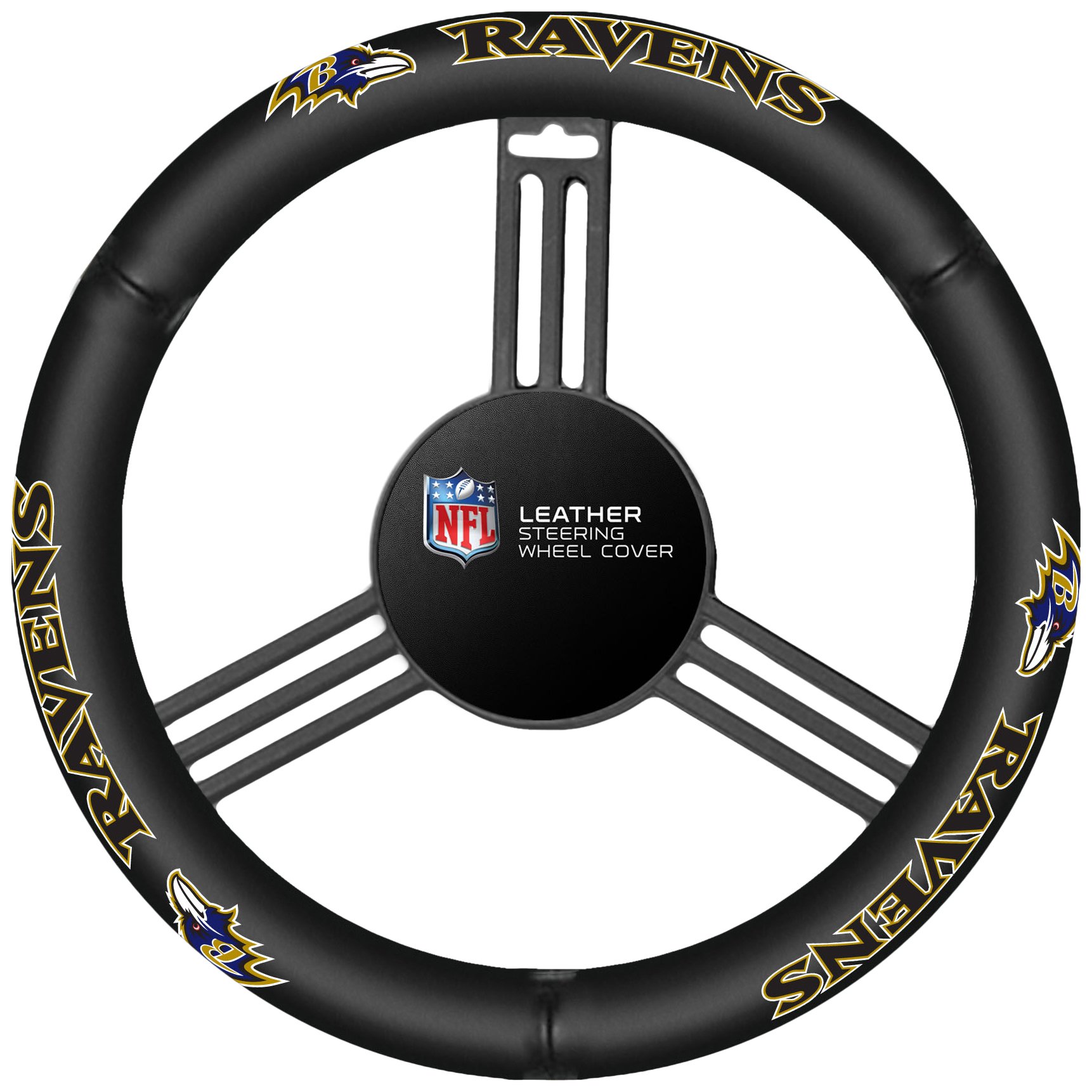 Premium NFL Leather Steering Wheel Cover - Non-Slip Grip, Universal Fit for Cars & Trucks - Perfect for Sports Fans & Game Day Commutes