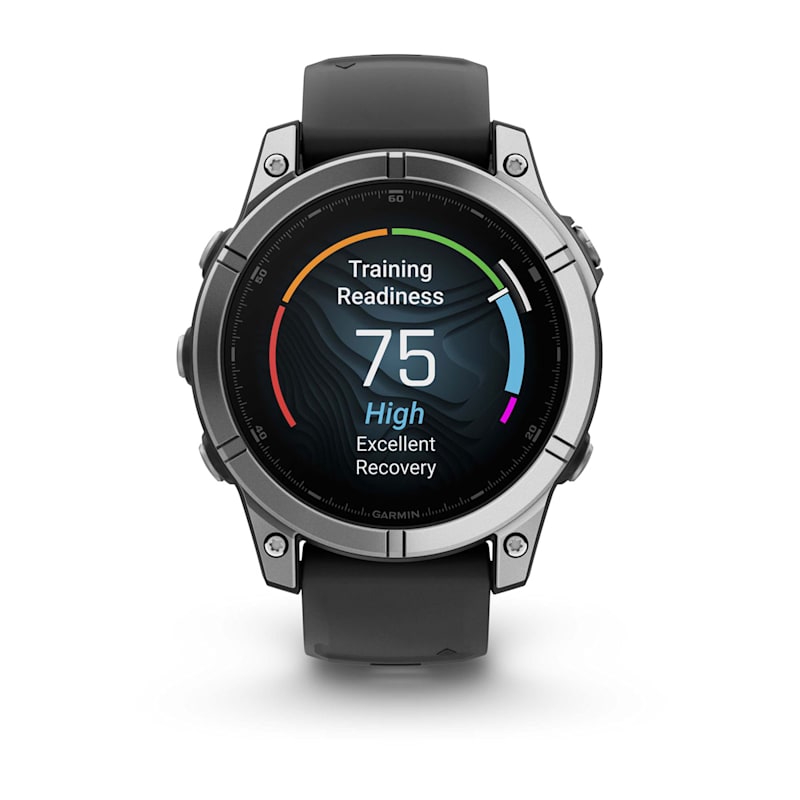 Garmin fēnix® E Multi-Sport Smartwatch - 47mm AMOLED Display, Stainless Steel Case with Black Silicone Band - Perfect for Running, Hiking & Outdoor Adventures
