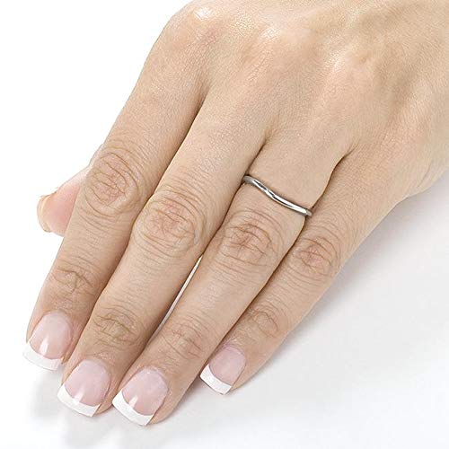 Kobelli 14K White Gold Curved Wedding Band Ring for Women - Elegant Curved Design Perfect for Bridal Jewelry, Anniversary Gifts & Special Occasions