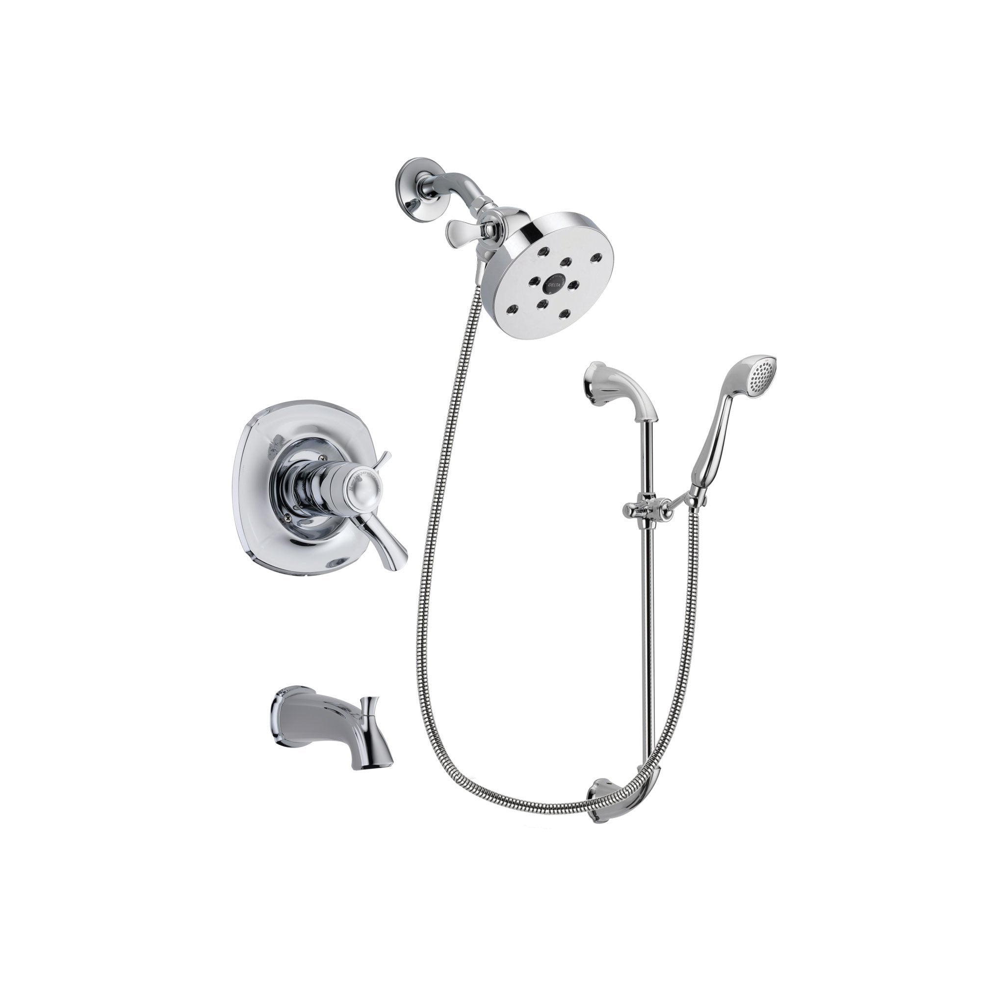 Delta Addison Chrome Finish Thermostatic Tub and Shower Faucet System with 5.5