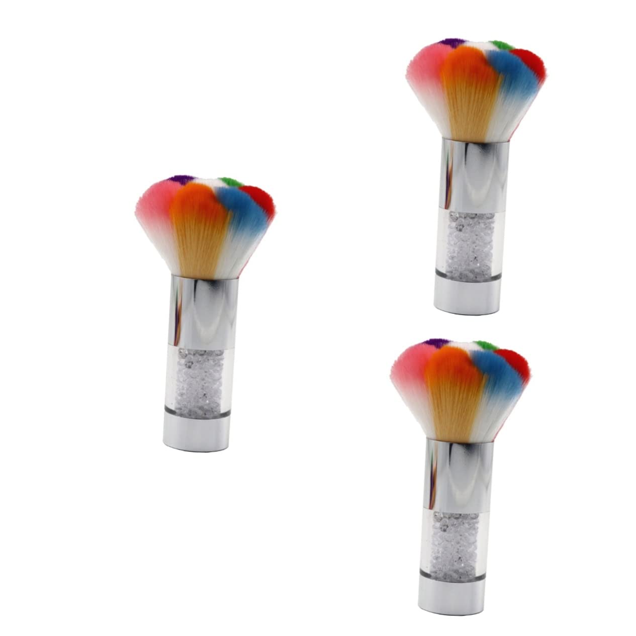 Minkissy 3-Piece Dust Brush Set - Makeup Brush Cleaner, Nail Art Brush, Foundation & Blush Brush Cleaner - Salon & Home Use for Professional Makeup & Nail Care