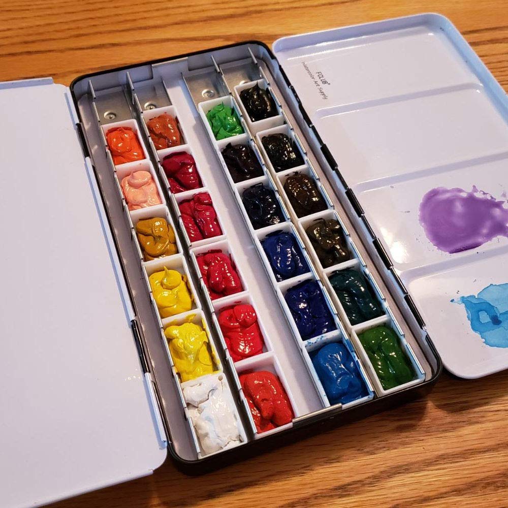 100pcs Empty Watercolor Full Pans Paint Pans with Magnetic Squares - Refillable Artist Palette for Watercolor Painting - Perfect for DIY, Travel & Professional Art Projects