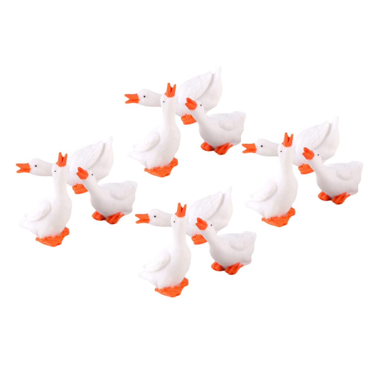 12pcs Resin White Goose Miniature Figurines - Small Animal Decor for DIY Crafts, Home Decoration, Fairy Gardens & Aquarium Accessories | Cute Resin Animal Ornaments for Tabletop Displays & Party Favors