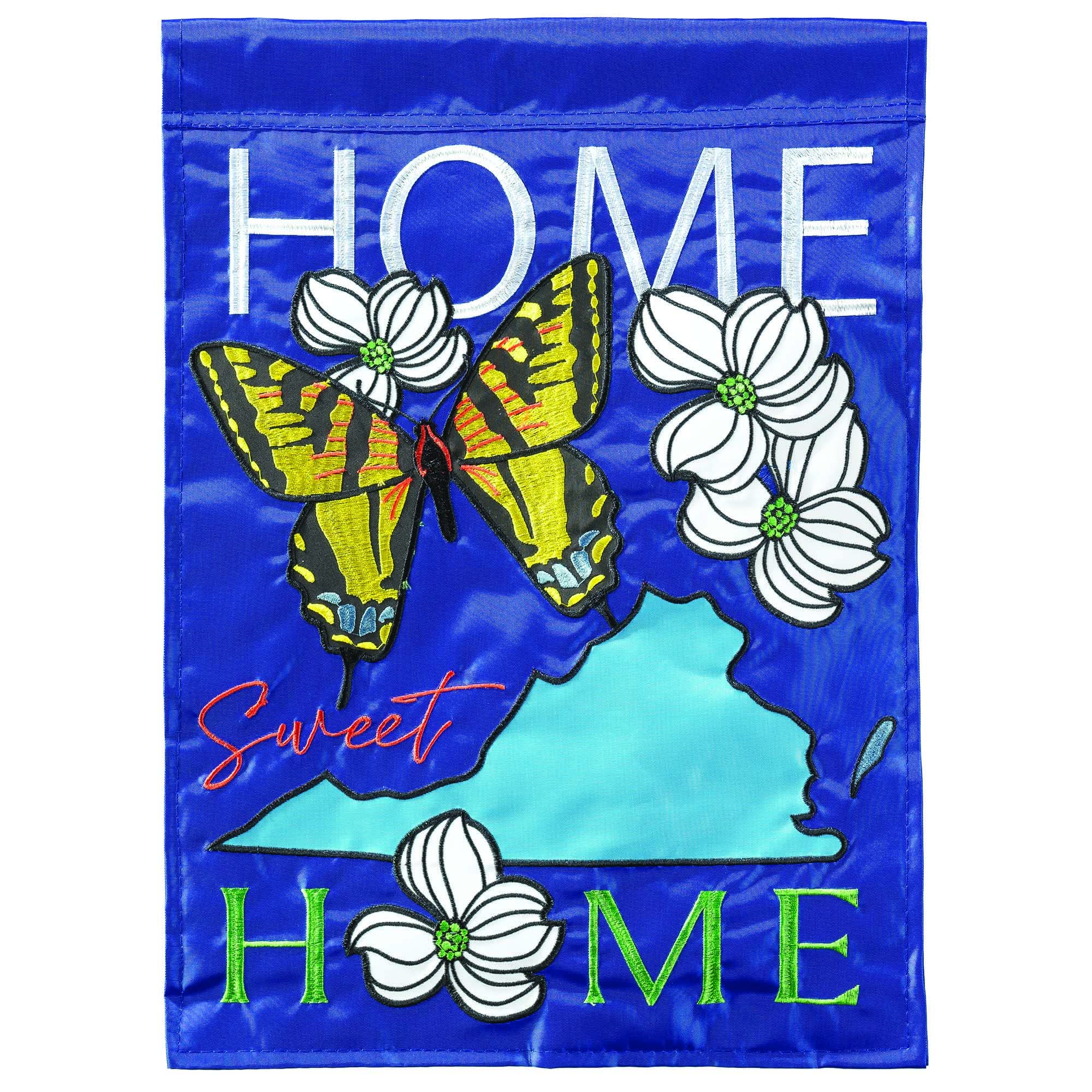 Magnolia Garden Home Sweet Home KY 13x19 Inch Blue Polyester Outdoor Hanging Flag - Perfect for Porch Decor, Patio Display & Seasonal Yard Decoration