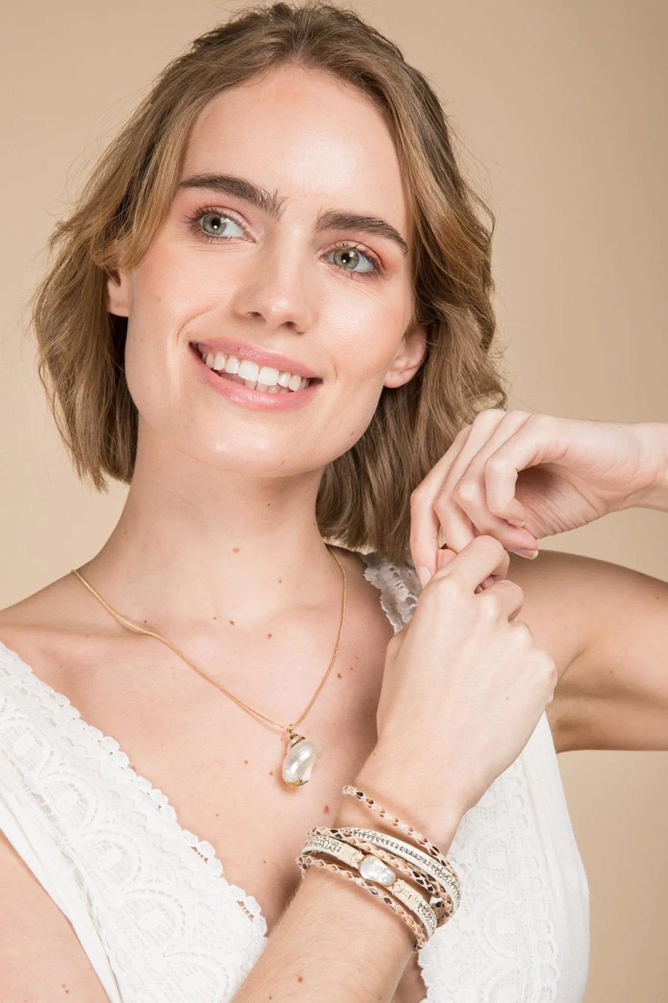 Seaside Necklace - Elegant Beach Jewelry for Women, Handmade Coastal Pendant with Shell & Pearl Accents | Perfect for Vacations, Weddings & Summer Outfits