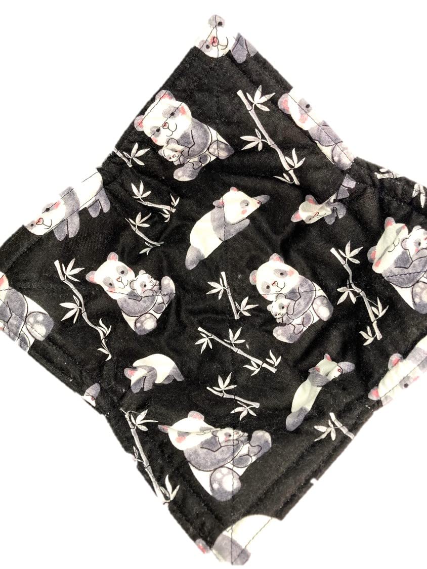 2-Pack Panda Print Cotton Bowl Cozies - Microwave & Oven Safe Hot Pads for Bowls (8.5 Inches) - Black, White & Pink Design - Perfect for Soup, Salad & Dessert Bowls