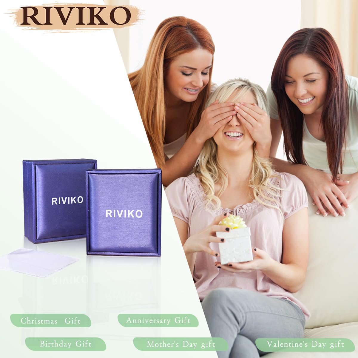 RIVIKO 925 Sterling Silver Gold Plated Birthstone Charm Bracelet for Women - Adjustable Dainty Link Bracelet, Anniversary Valentine's Christmas Birthday Gift for Her, Mom, Wife, Friend | Perfect for Everyday Wear, Special Occasions & Thoughtful Gifting