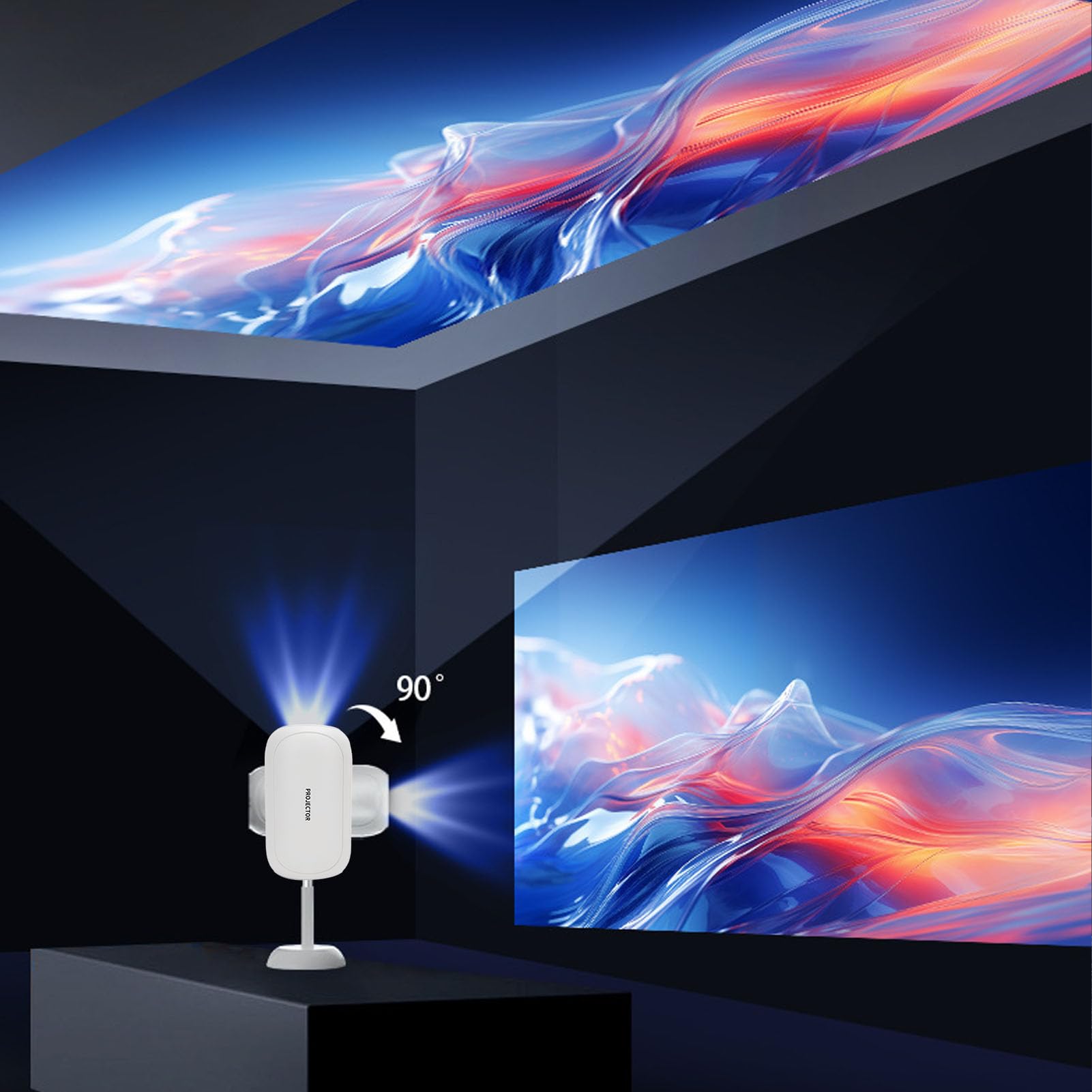 6K Smart Projector with WiFi & HDMI - Full HD Home Theater Projector for Indoor & Outdoor Movies - Compatible with Netflix, YouTube (UK Plug) - Perfect for Backyard Cinema, Gaming & Streaming