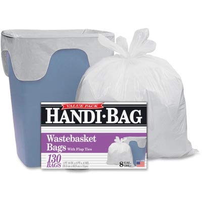 Webster Handi-Bag Wastebasket Bags - 50 Count Small Trash Can Liners for Bathroom, Office & Kitchen - Leakproof & Odor Control Garbage Bags for Small Waste Baskets