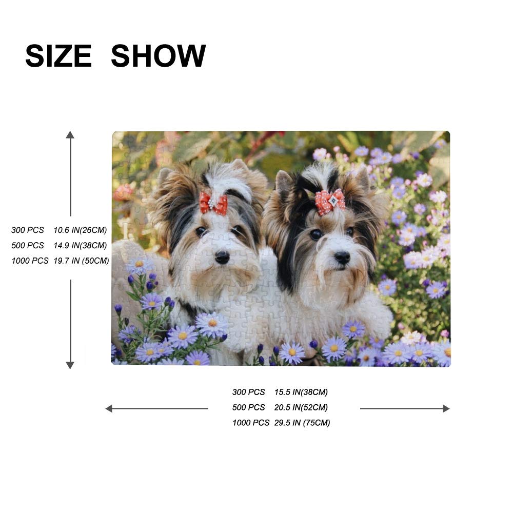 Vantaso 1000 Piece Jigsaw Puzzle for Adults and Kids Ages 10+ - Yorkshire Terriers Dog Puzzle Game for Family Fun, Stress Relief & Home Decor