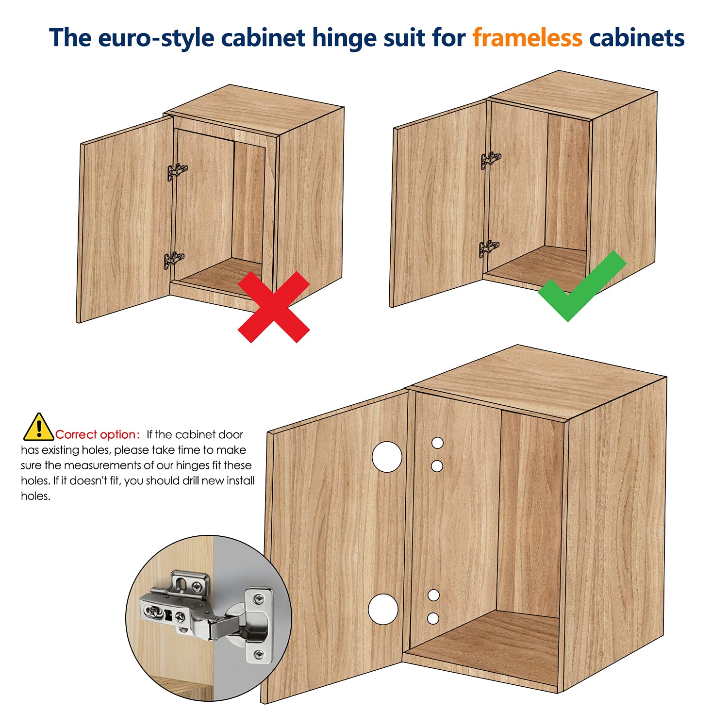 60 Pack 30 Pairs Soft Close Cabinet Hinges - Half Overlay Concealed Cup Hinges for European Style Frameless Kitchen Cabinets - Adjustable Heavy Duty Hinges for Smooth Quiet Door Closing (Perfect for Kitchen Renovation & Cabinet Upgrades)