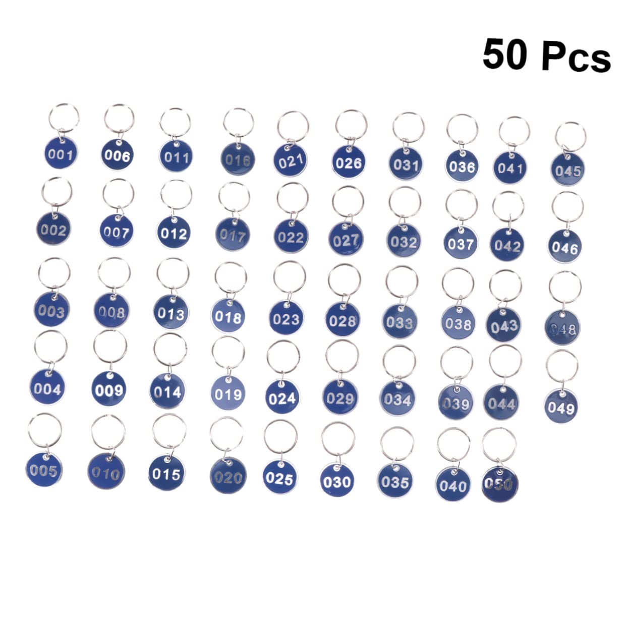 SOIMISS 50pcs Metal Key Ring Tags - Durable Numbered ID Labels for Luggage, Storage & Organization (Perfect for Travel, Office & Home Use)