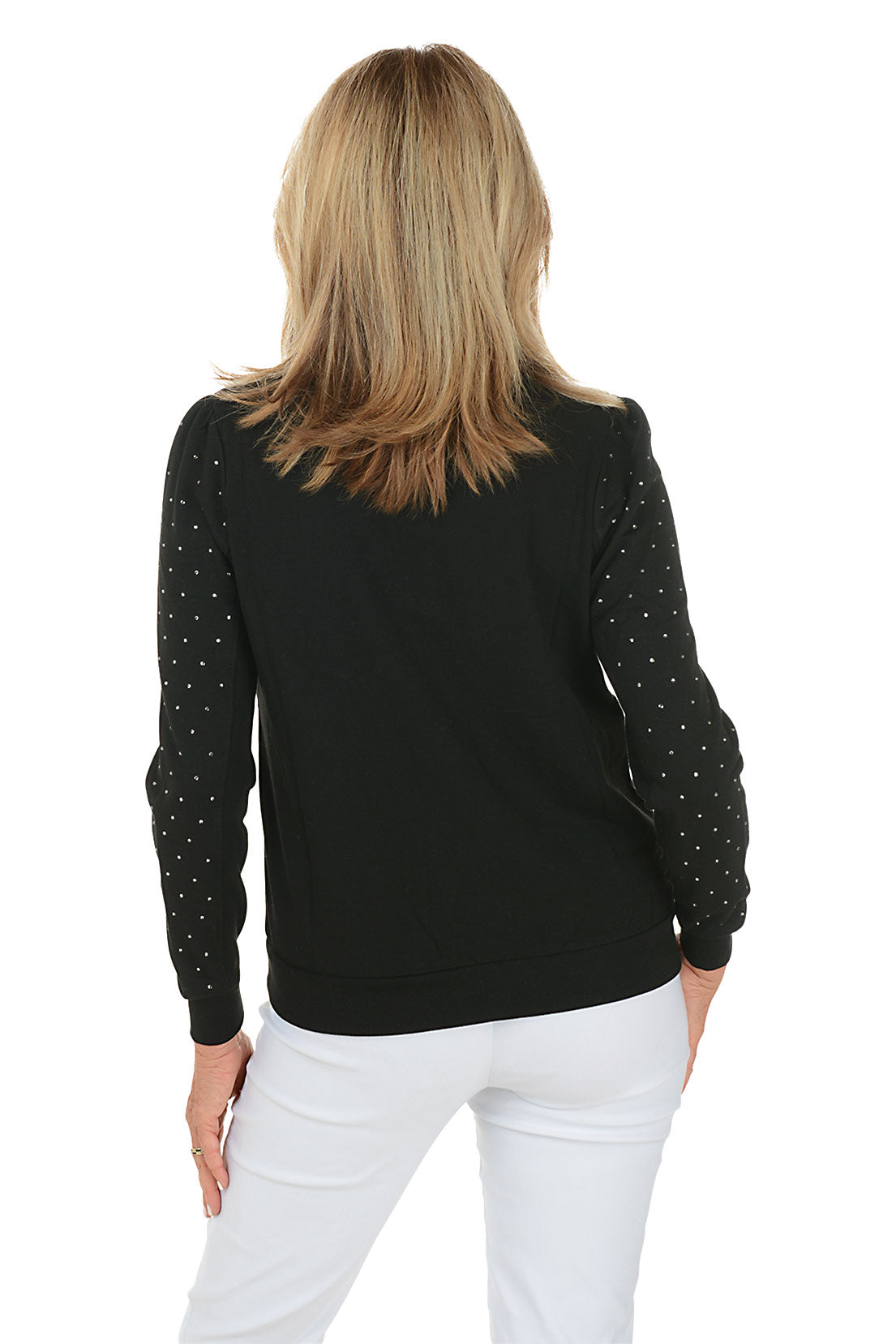 Sparkling Rhinestone Half Zip Sweatshirt for Women - Trendy Pullover with Crystal Accents - Perfect for Casual Outfits, Gym Wear & Night Out