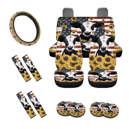 Cow American Flag Sunflower
