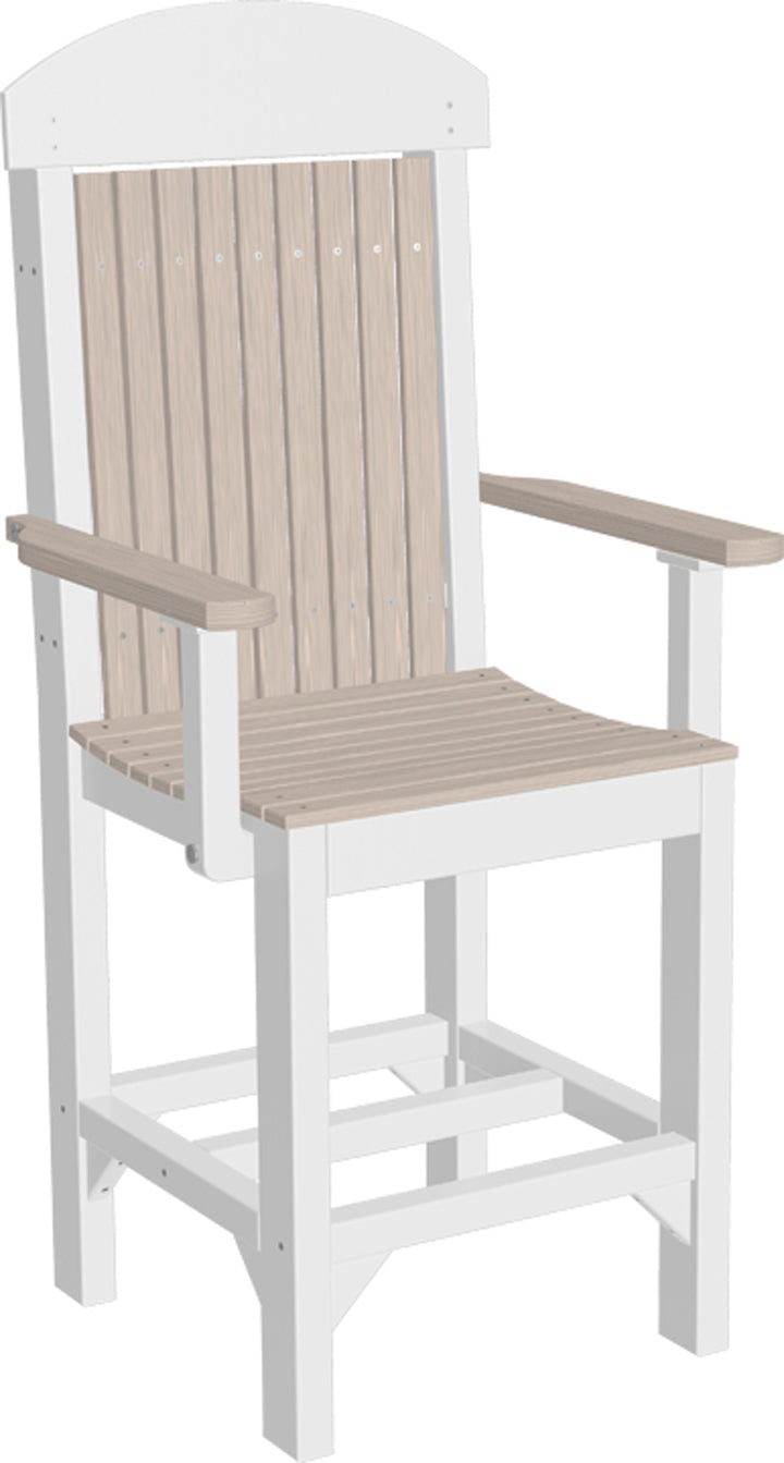 LuxCraft Classic Counter Height Arm Chair - Modern Bar Stool for Kitchen Island, Breakfast Nook & Home Bar Seating