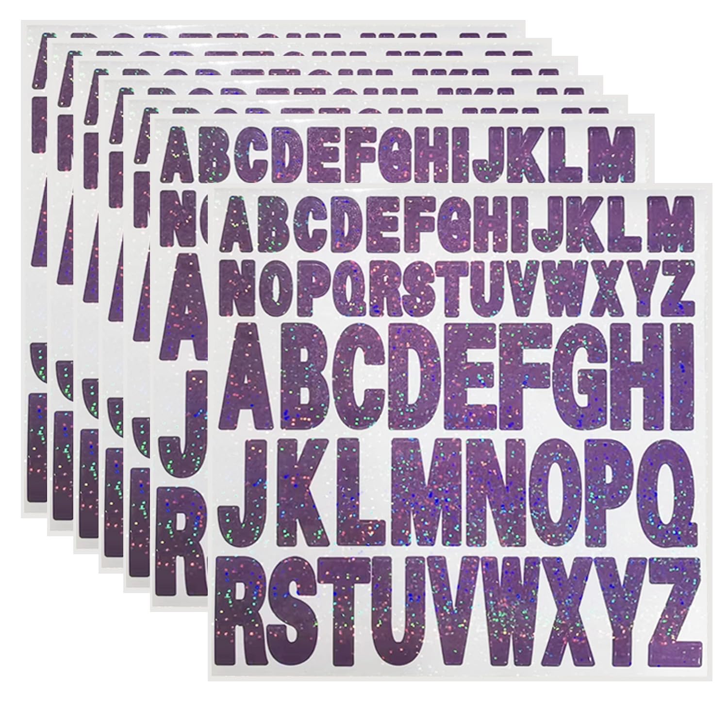 Self-Adhesive Purple Alphabet Stickers - 2 Inch & 1 Inch Vinyl Letter Stickers for Mailbox Numbers, DIY Crafts, Outdoor Signs, Walls, Windows, Doors & Car Posterboard - Perfect for Home Decor, School Projects & Personalized Gifts