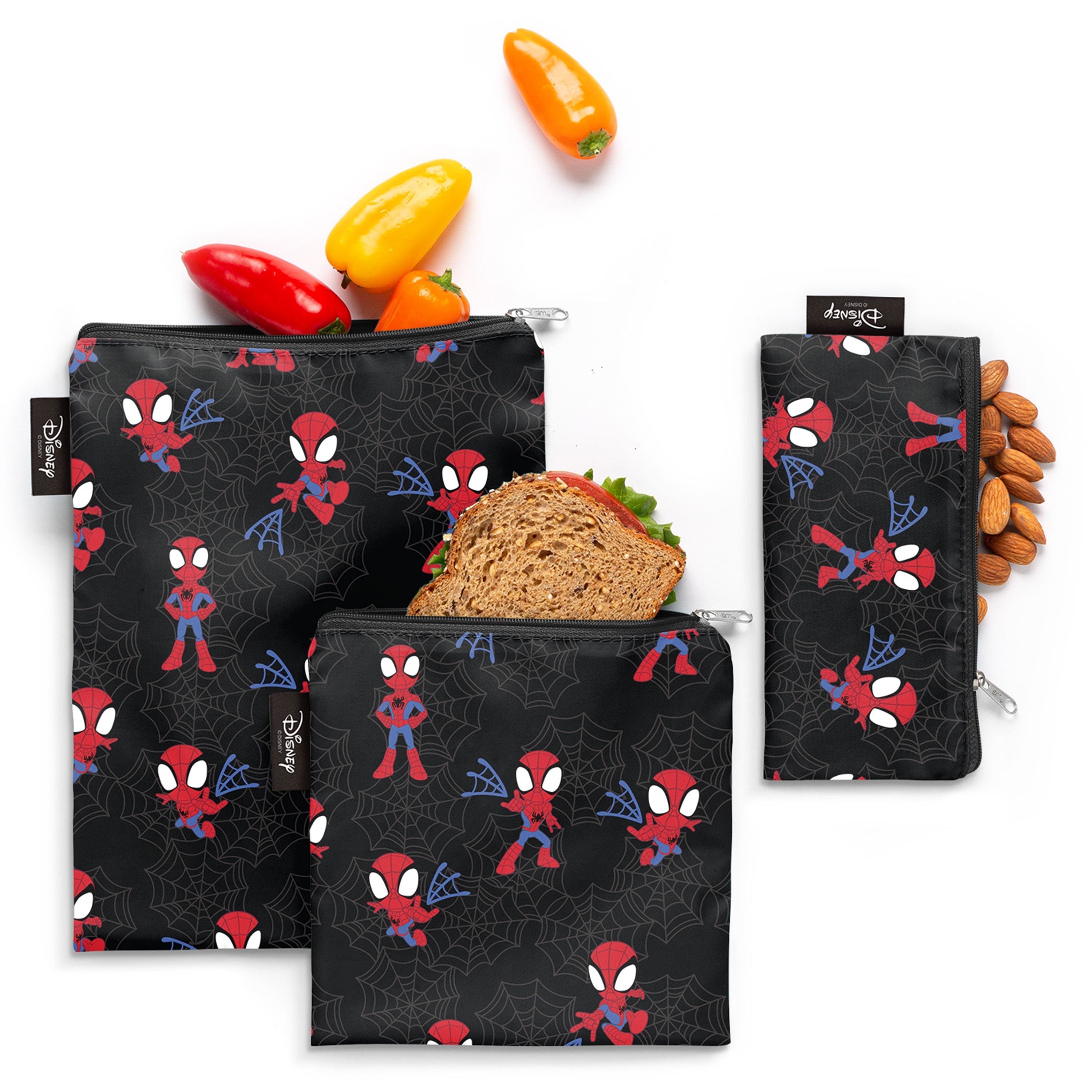 Ellie Reusable Snack Bags 3 Pack - Eco-Friendly Food Storage for Kids Lunch, Travel & On-the-Go Snacks | BPA-Free, Washable & Leak-Proof Sandwich Bags for School, Work & Outdoor Activities