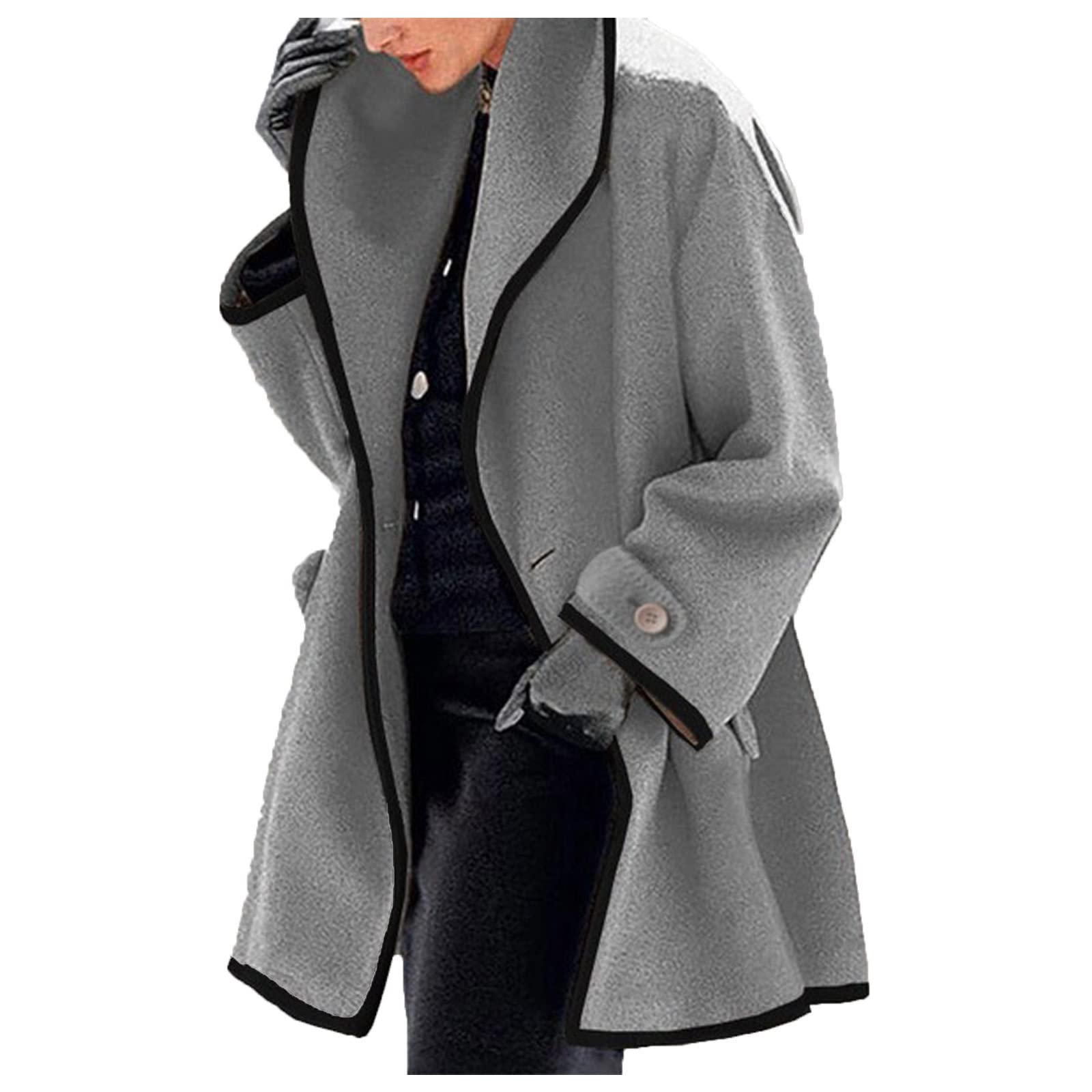 Women's Winter Wool Trench Coat - Warm Slim Long Overcoat Fleece Jacket for Ladies | Cold Weather Outerwear for Work, Travel & Formal Occasions