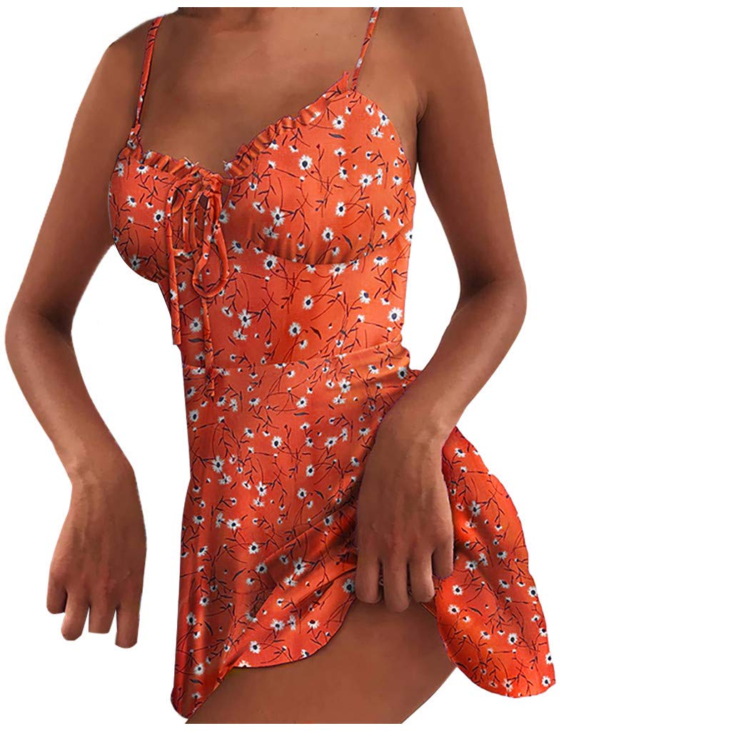 JPGIF Floral Print Mini Zipper Dress - Women's Sleeveless Suspender Dress in Lime Green | Elegant Summer Dress for Parties, Dates & Casual Outings