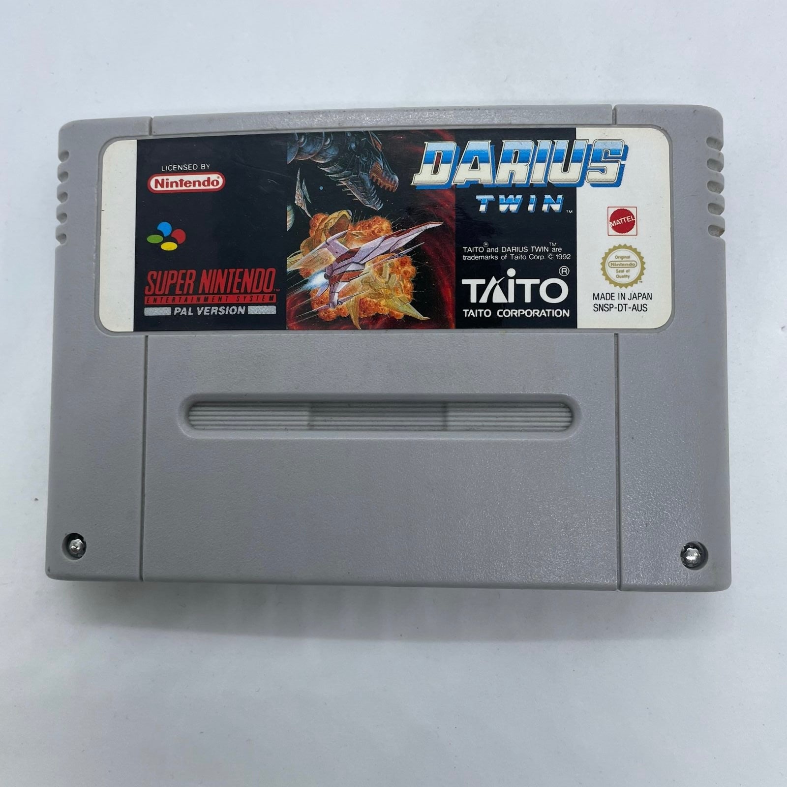 Darius Twin Super Nintendo SNES Game Cartridge - Classic Retro Video Game for Nintendo SNES Console - PAL Version | Perfect for Retro Gaming Enthusiasts & Collectors