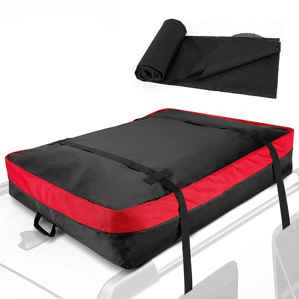 7 Cubic Feet Waterproof Soft Shell Car Roof Bag - Rooftop Cargo Carrier for SUV, Vehicles & Camping | Includes Anti-Slip Mat, Storage Bag & Straps | Perfect for Road Trips, Outdoor Adventures & Extra Luggage Space