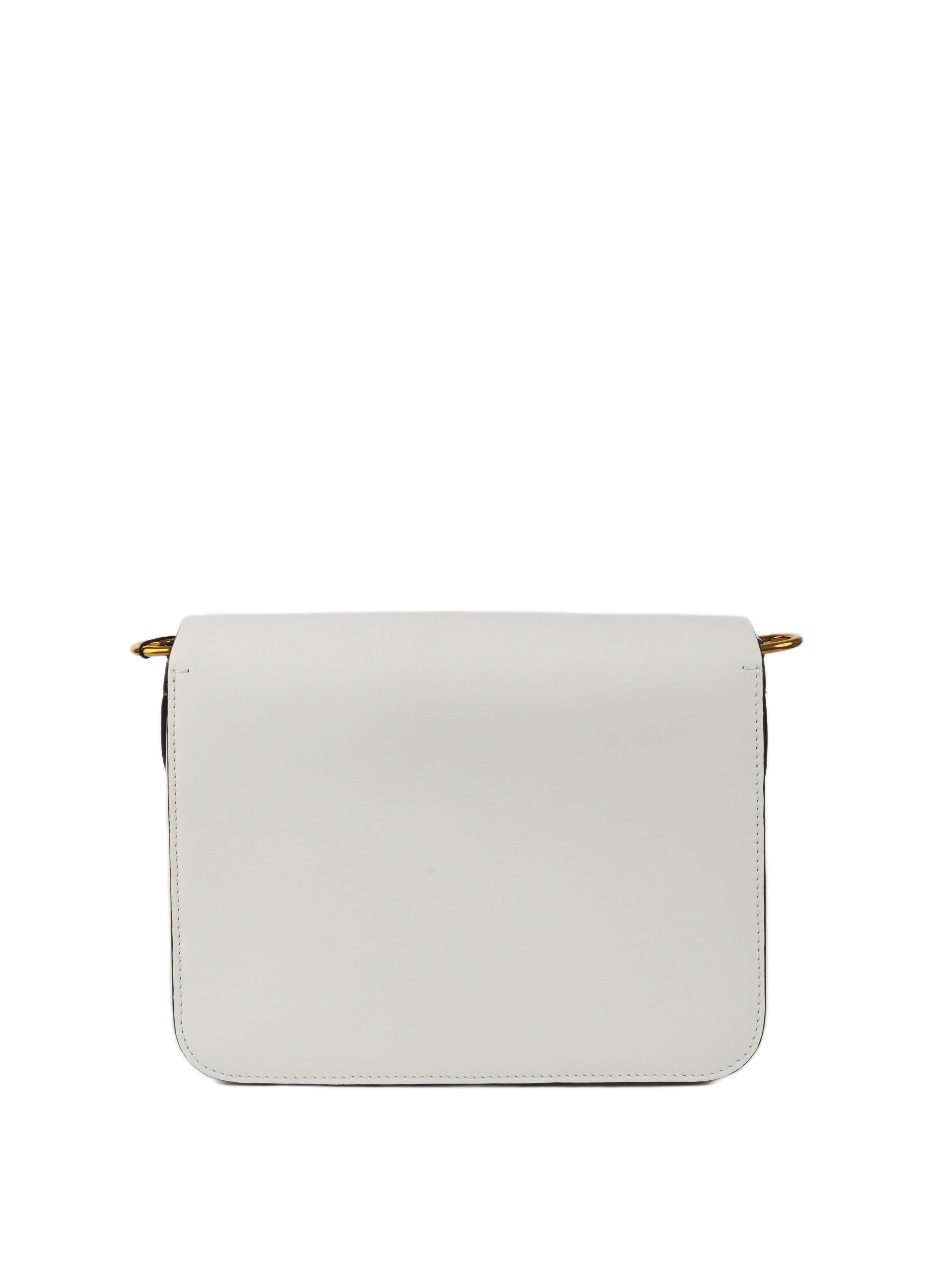 Burberry White Leather Satchel Handbag for Women - Stylish Crossbody Purse for Work, Travel & Everyday Use