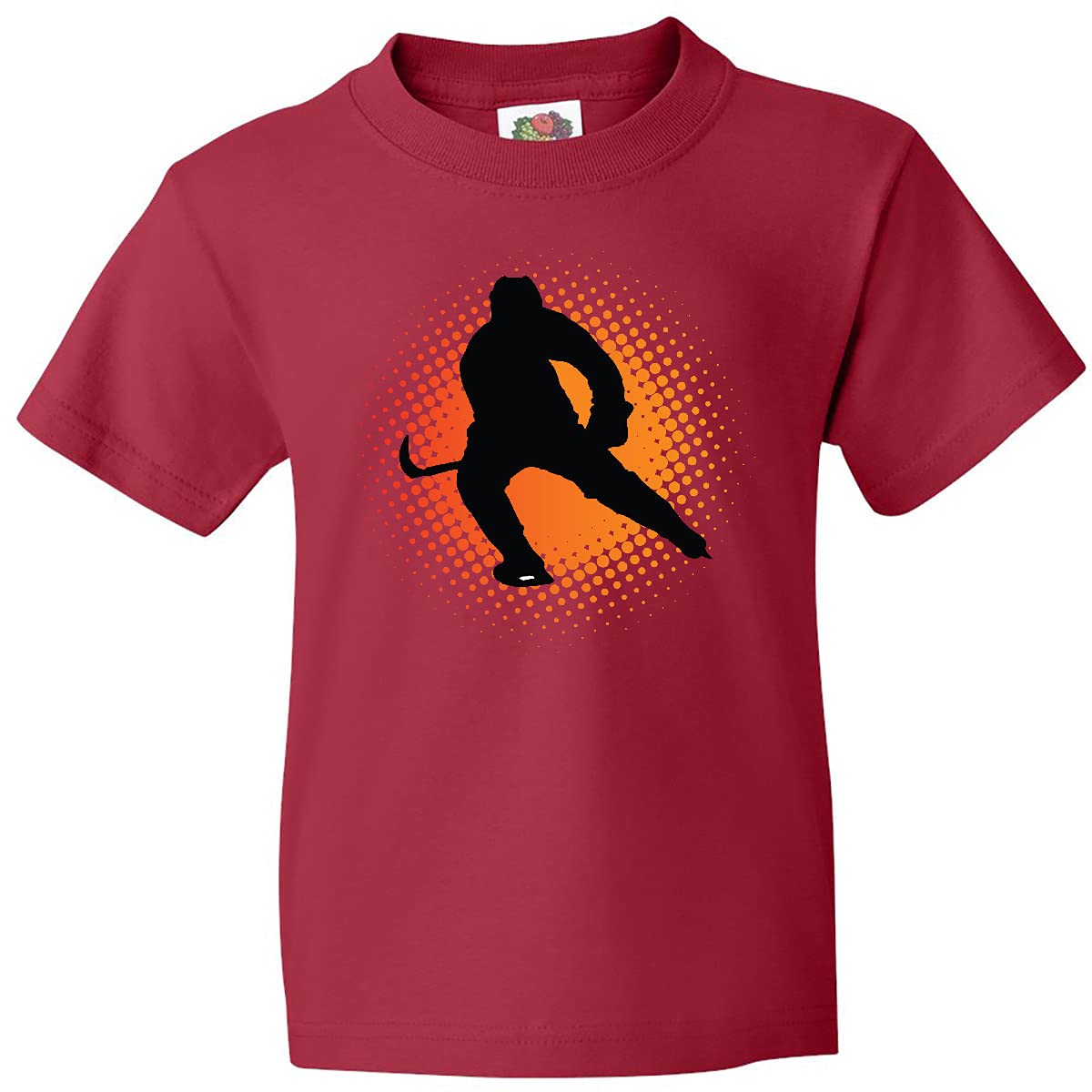 Inktastic Ice Hockey Silhouette Youth T-Shirt - Cool Hockey Player Design for Kids - Perfect for Games, Practice & Fan Support
