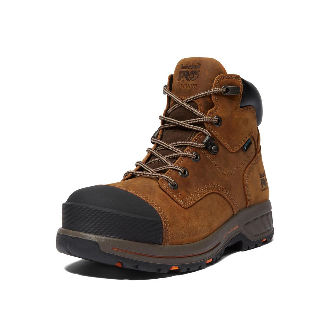 Helix HD 6 Inch Composite Toe Waterproof Work Boots for Men - Brown Safety Shoes for Construction, Hiking & Outdoor Work - ASTM F2413 Certified