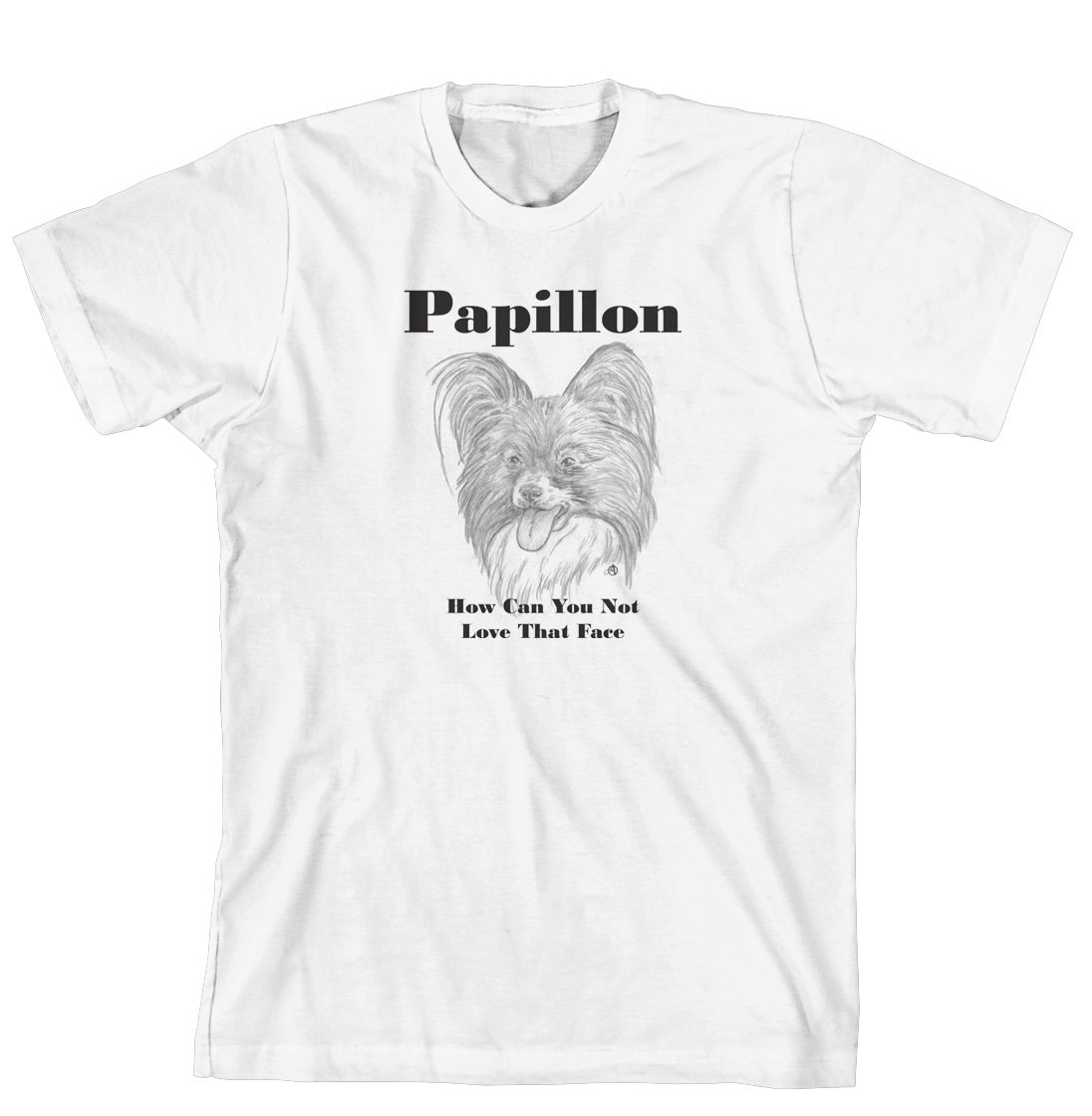Cahoon's Closet Papillon Dog Lover T-Shirt - Cute Butterfly Dog Face Graphic Tee for Pet Owners & Animal Lovers | Perfect for Casual Wear, Dog Parks & Pet-Friendly Events