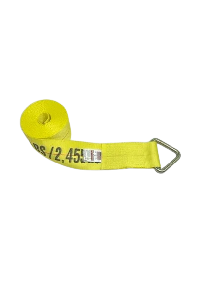 4-Pack 30' Heavy Duty Winch Straps with D-Rings - 10,000 lb Break Strength - Ideal for Towing, Hauling, and Off-Road Vehicle Recovery