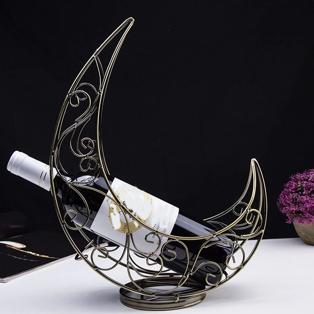 Modern Sturdy Tabletop Wine Rack - Elegant European Countertop Wine Bottle Storage Organizer Holder Shelf for Home Decor, Wedding, Living Room, Bar, Kitchen - Perfect for Entertaining & Space Saving (H37xL26xW12cm)