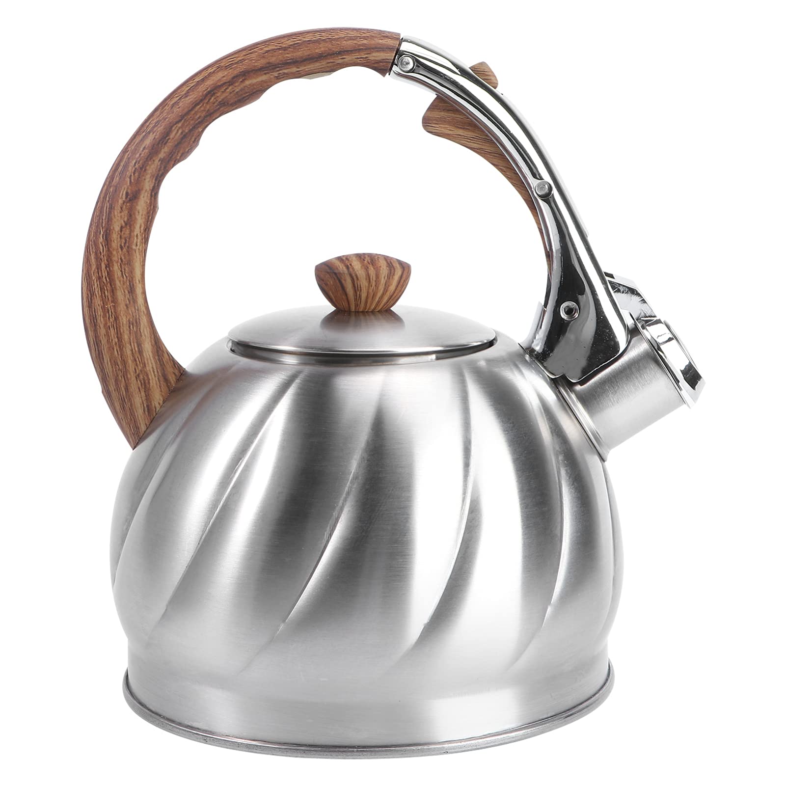 1pc Whistling Tea Kettle - Stainless Steel Stovetop Whistling Teapot with Loud Buzzing Alert, Practical Water Boiling Pot for Kitchen, Perfect for Making Tea, Coffee or Hot Water for Camping & Home Use