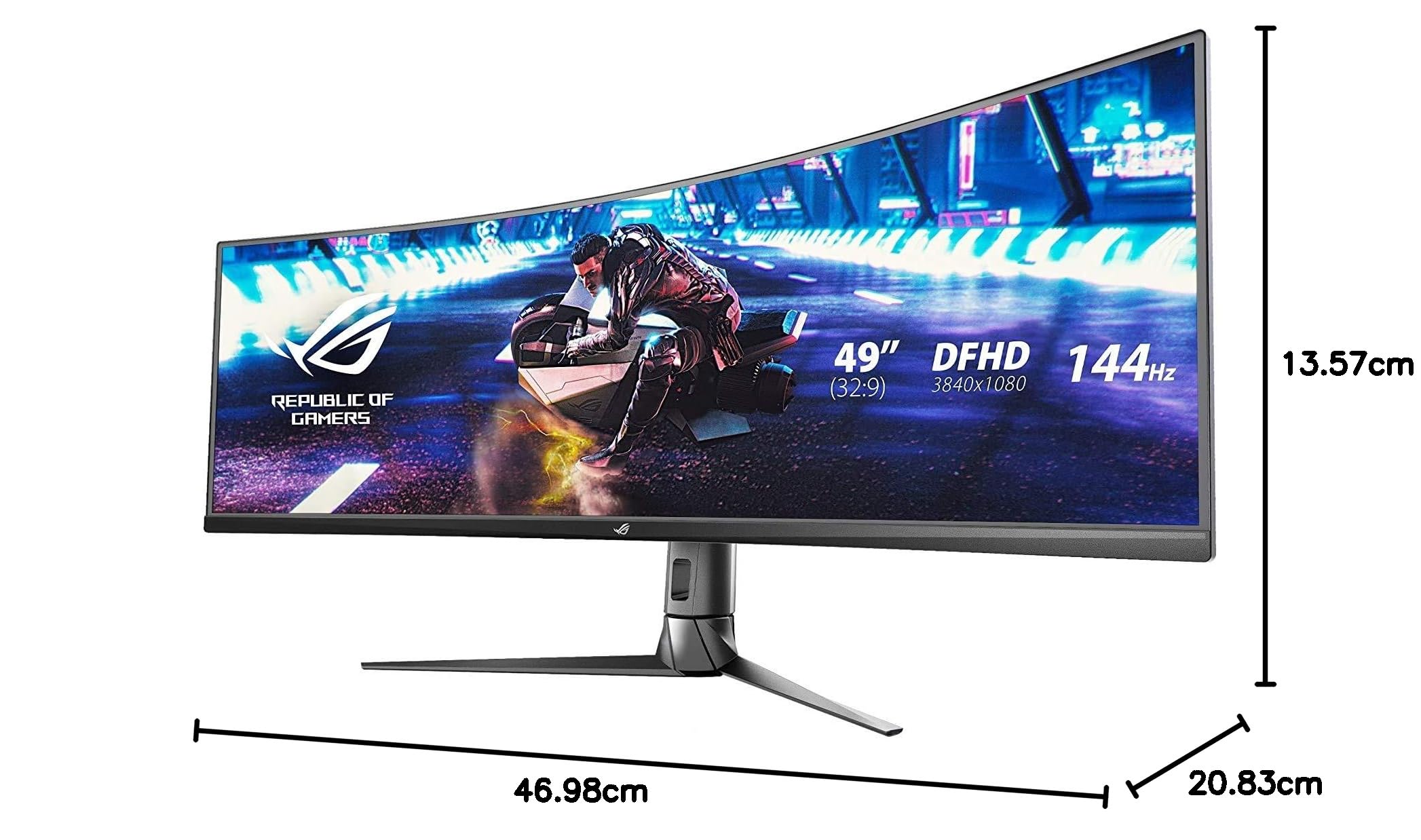 ASUS ROG Strix XG49VQ 49-Inch Curved Gaming Monitor - 144Hz, FreeSync, Dual Full HD, HDR, Eye Care, DisplayPort & HDMI (Black) - Perfect for Immersive Gaming, Productivity & Home Office Setup