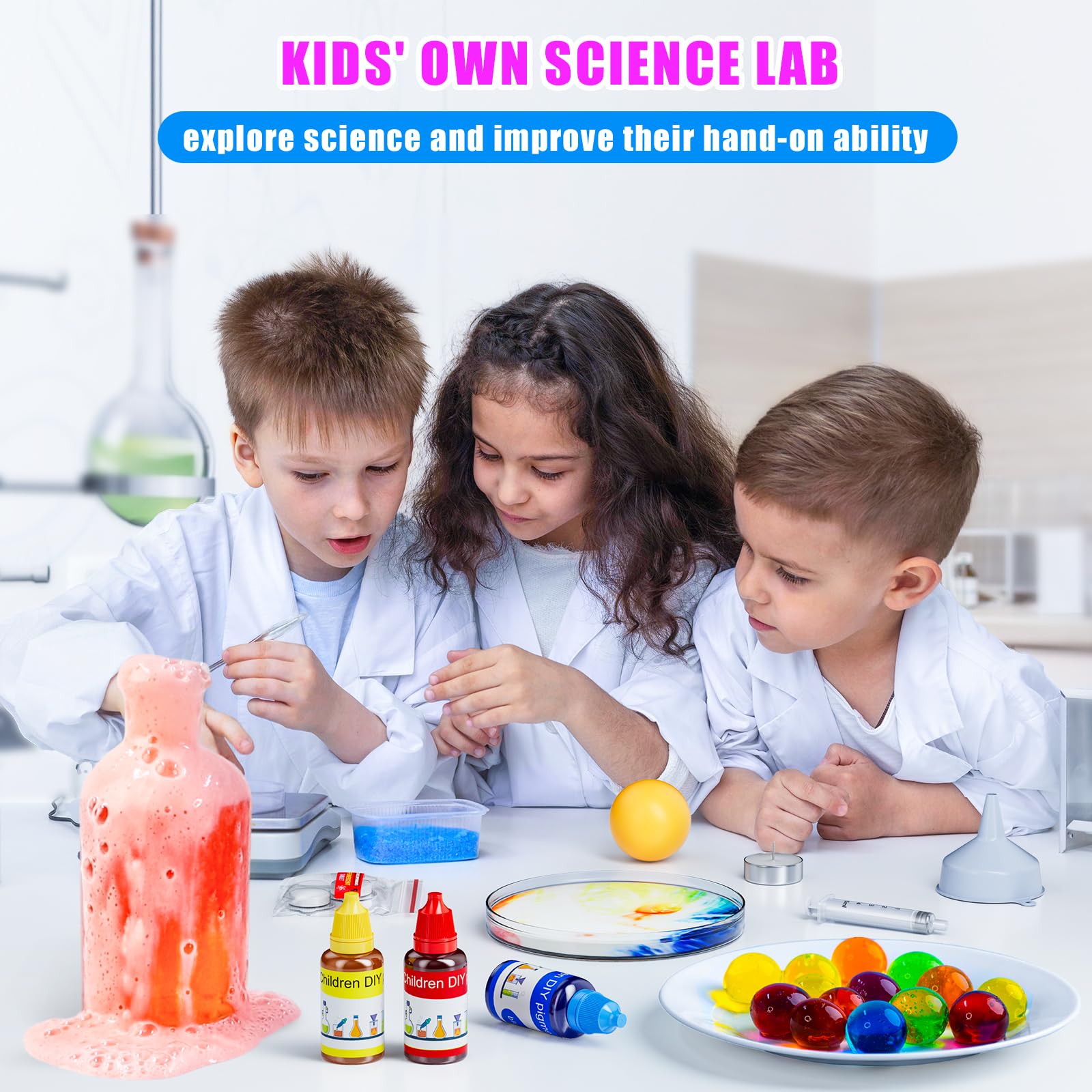50+ STEM Science Experiments Kit for Kids Ages 4-12 - Educational Science Lab Toys for Boys & Girls, Fun Learning Projects for Classroom & Home Schooling - Perfect Birthday & Christmas Gift for Young Scientists
