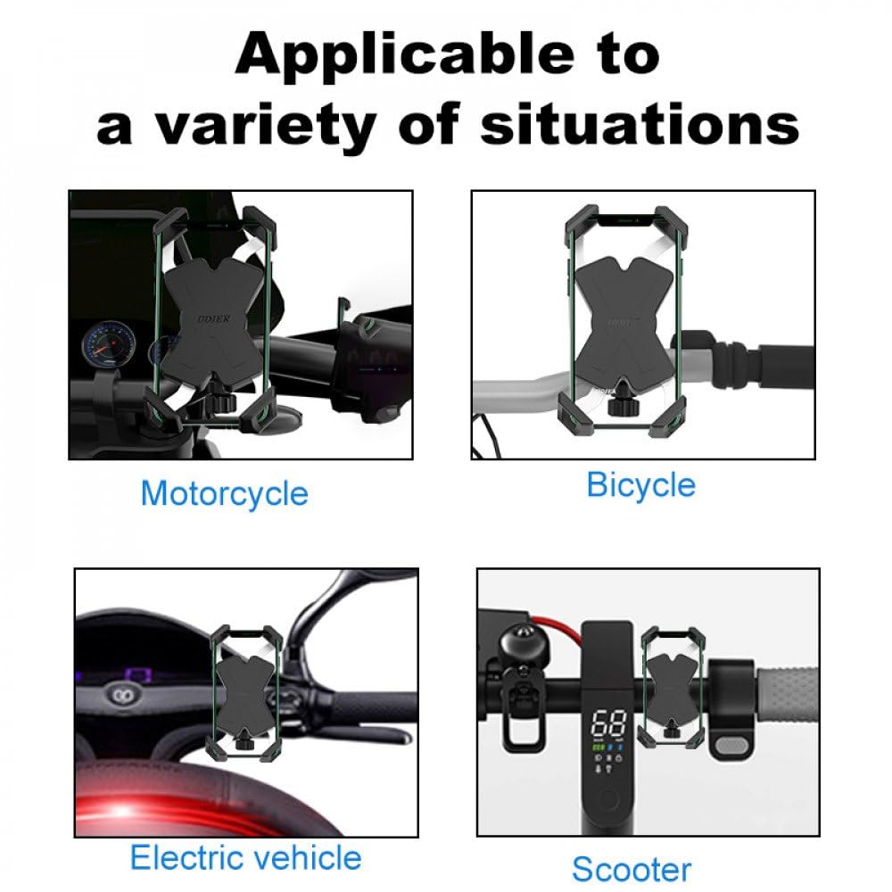 Bike Phone Holder & Motorcycle Phone Mount - Universal Handlebar Cell Phone Clamp for Smartphones | Perfect for Cycling, Scooter Rides & Outdoor Adventures