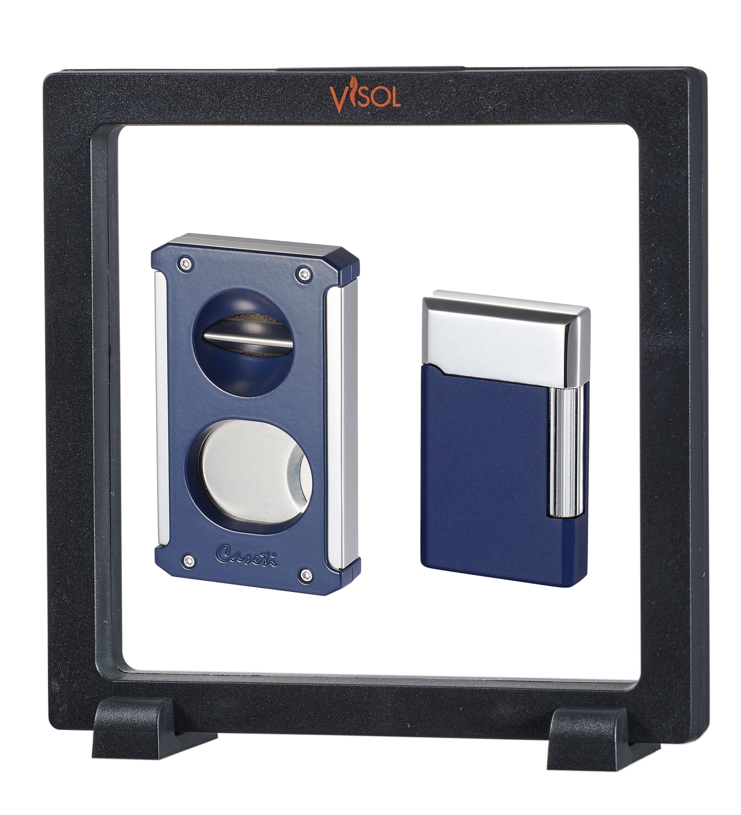Visol Navy Blue Trident & Pyxis Floating Gift Set - Premium Bathroom Decor for Relaxation & Spa Experience - Perfect for Home, Hotel, or Gift Giving