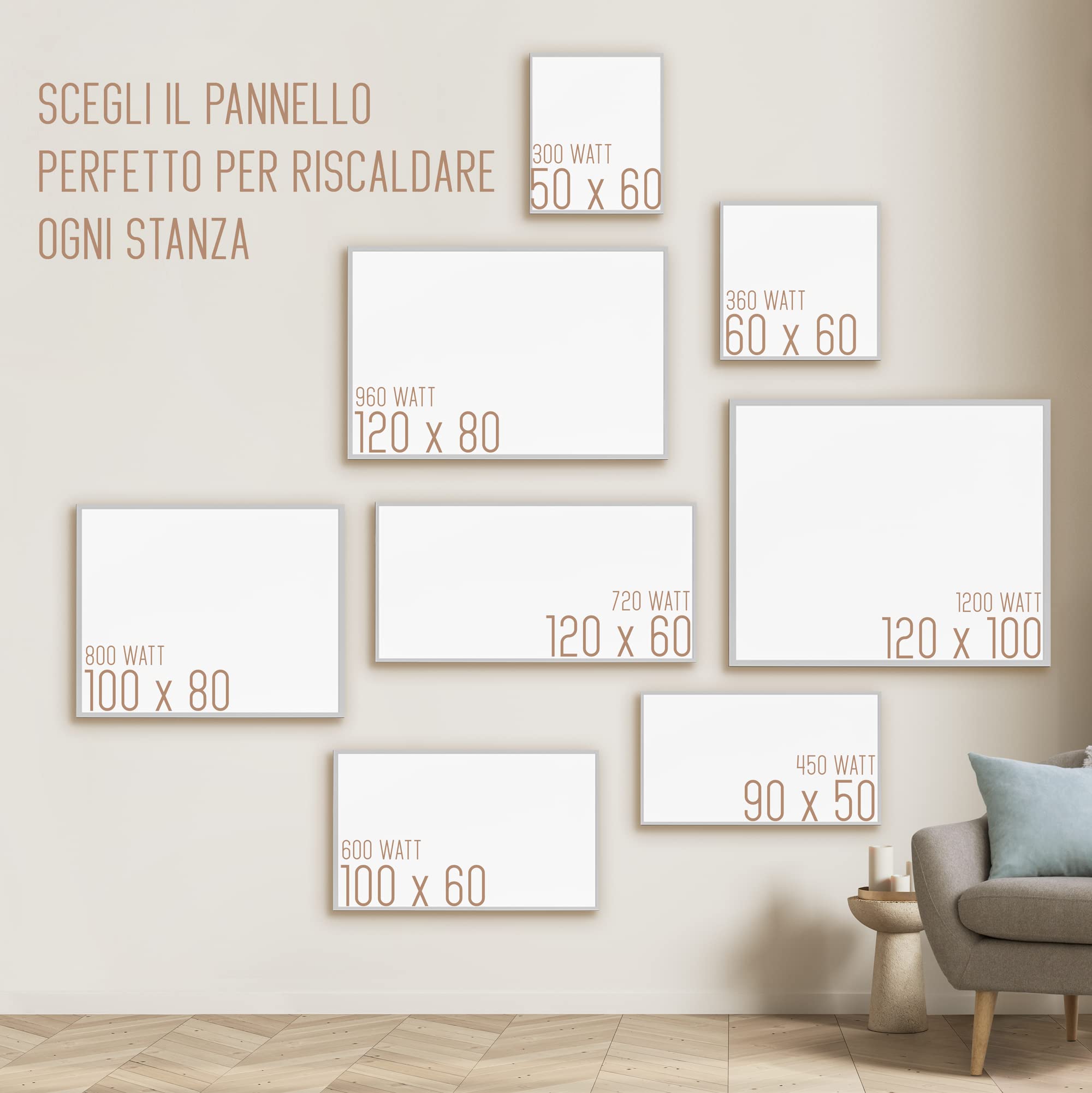 ULCANO Carbon Crystal Infrared Heating Panel 600W 100x60cm, Energy Efficient Aluminum Radiator with Thermostat & WiFi App Control - Perfect for Home, Office, and Bedroom Heating